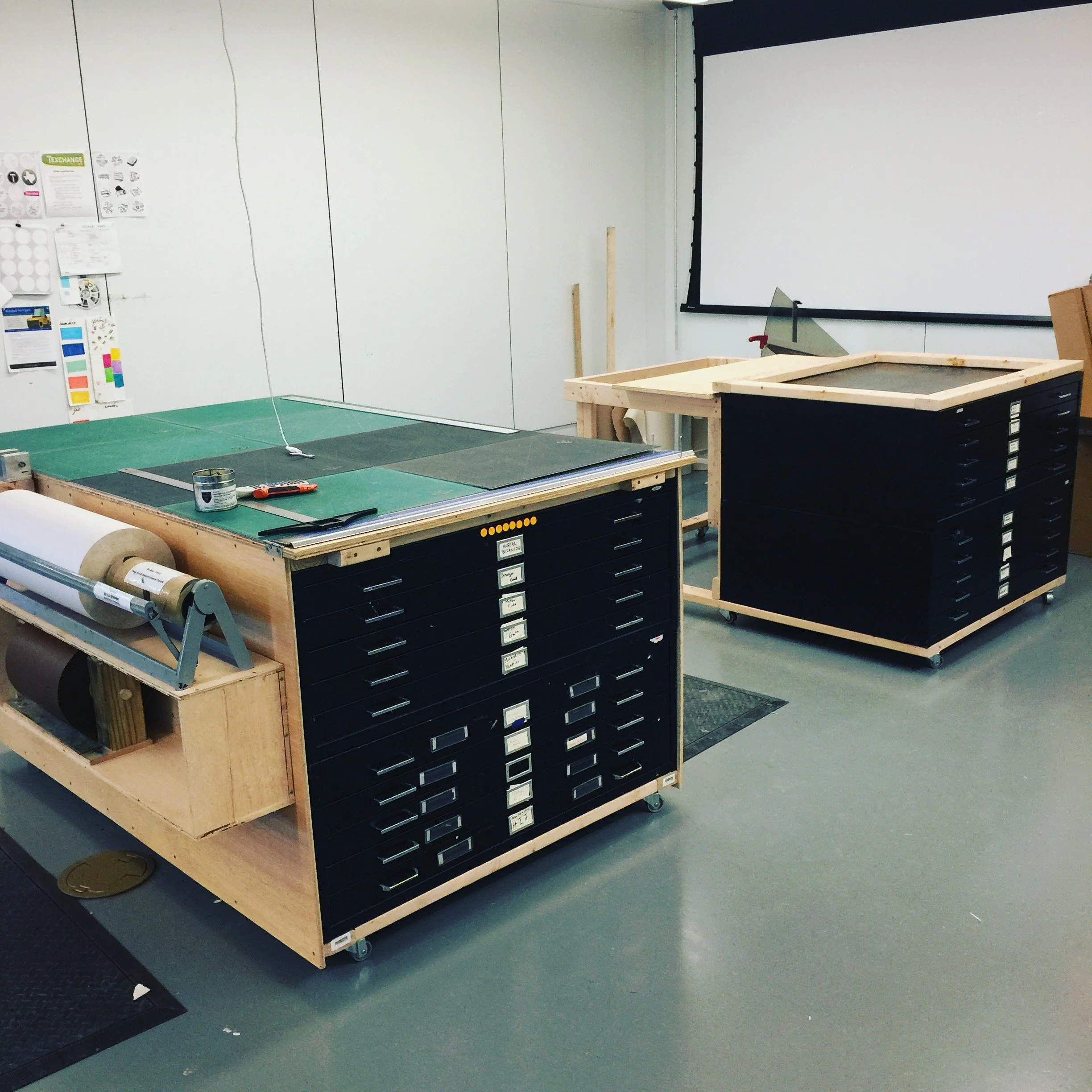 flat files embedded into custom work surfaces