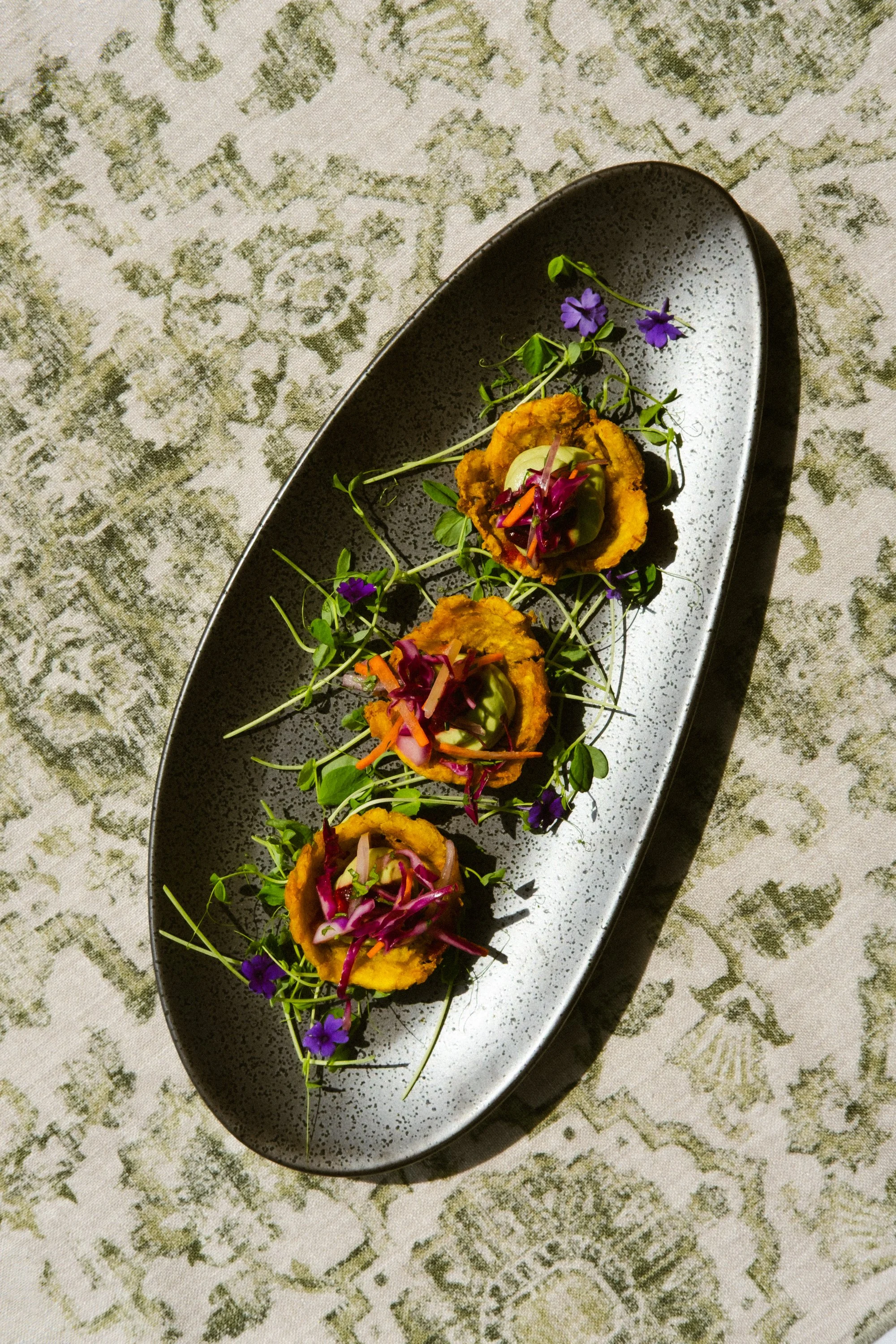 Appetizer arranged on a platter