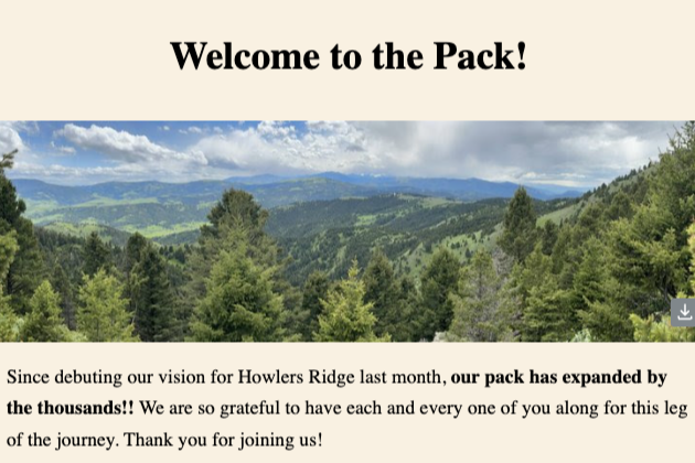 Howlers Ridge Our First Newsletter — Howlers Ridge