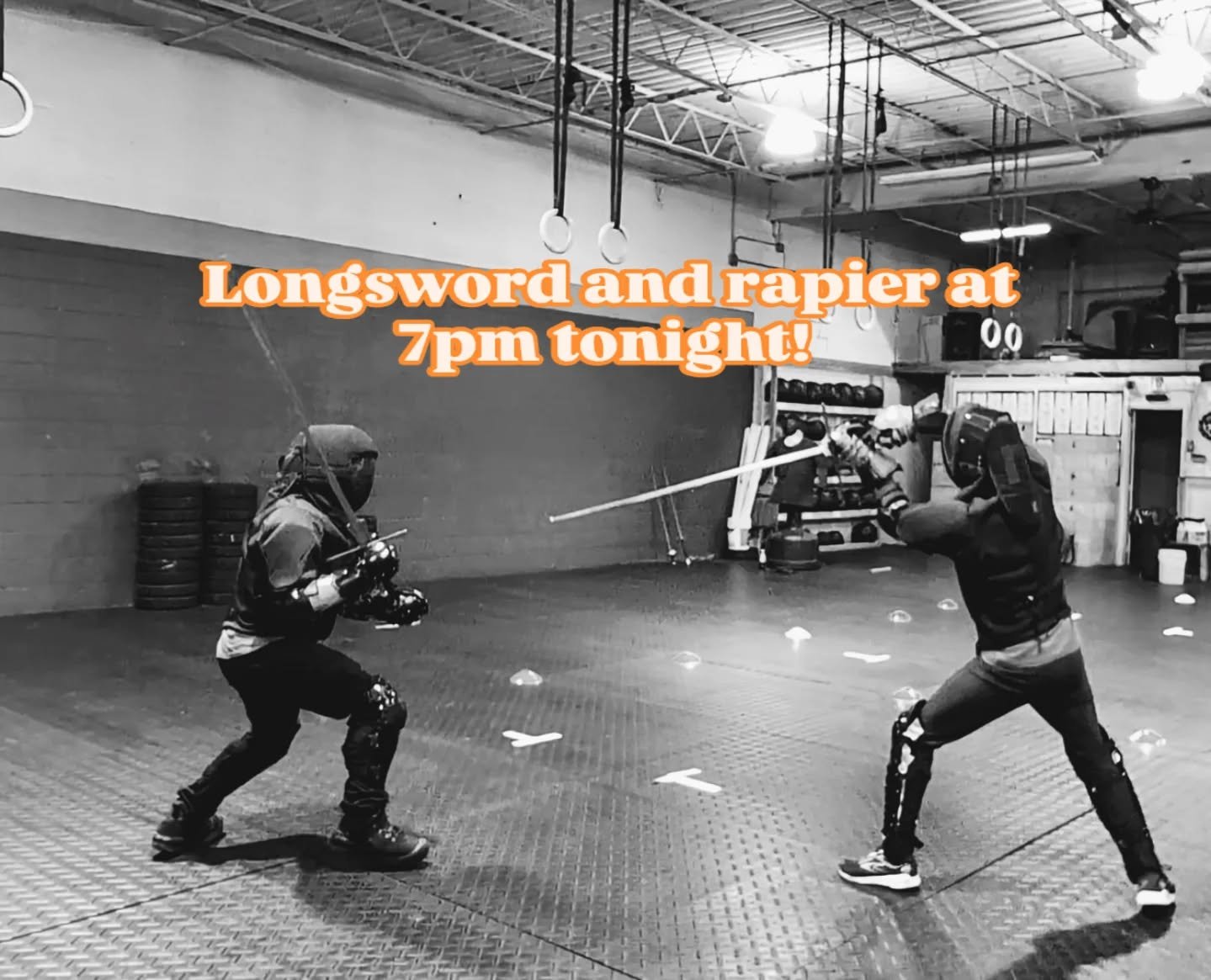 Longsword and rapier class at 7pm tonight! Sparring to follow! 

.
.
.
.

#HEMA #historicaleuropeanmartialarts #fencing #fencer #wma #longsword #rapier #sword #sparring #swordclasses #ThisIsCle #cleveland #ohio #gym #train