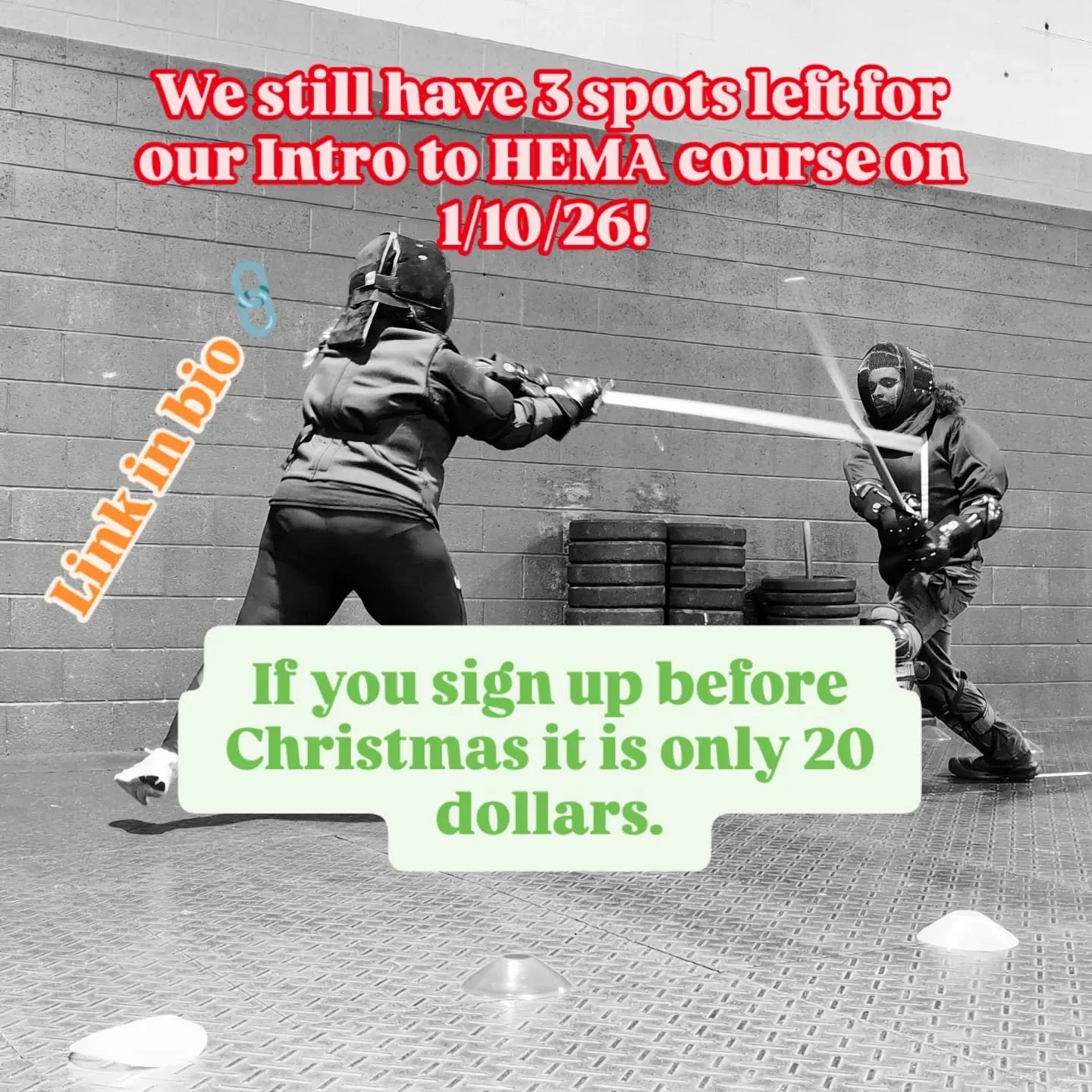Have you ever seen a really great swordfight on the silver screen and thought, I want that for me? Maybe you just want to  be more active? If so, come try out our Intro to HEMA Longsword Class on January 10th! 

Link is in our bio! 

Cost is 20 dolla