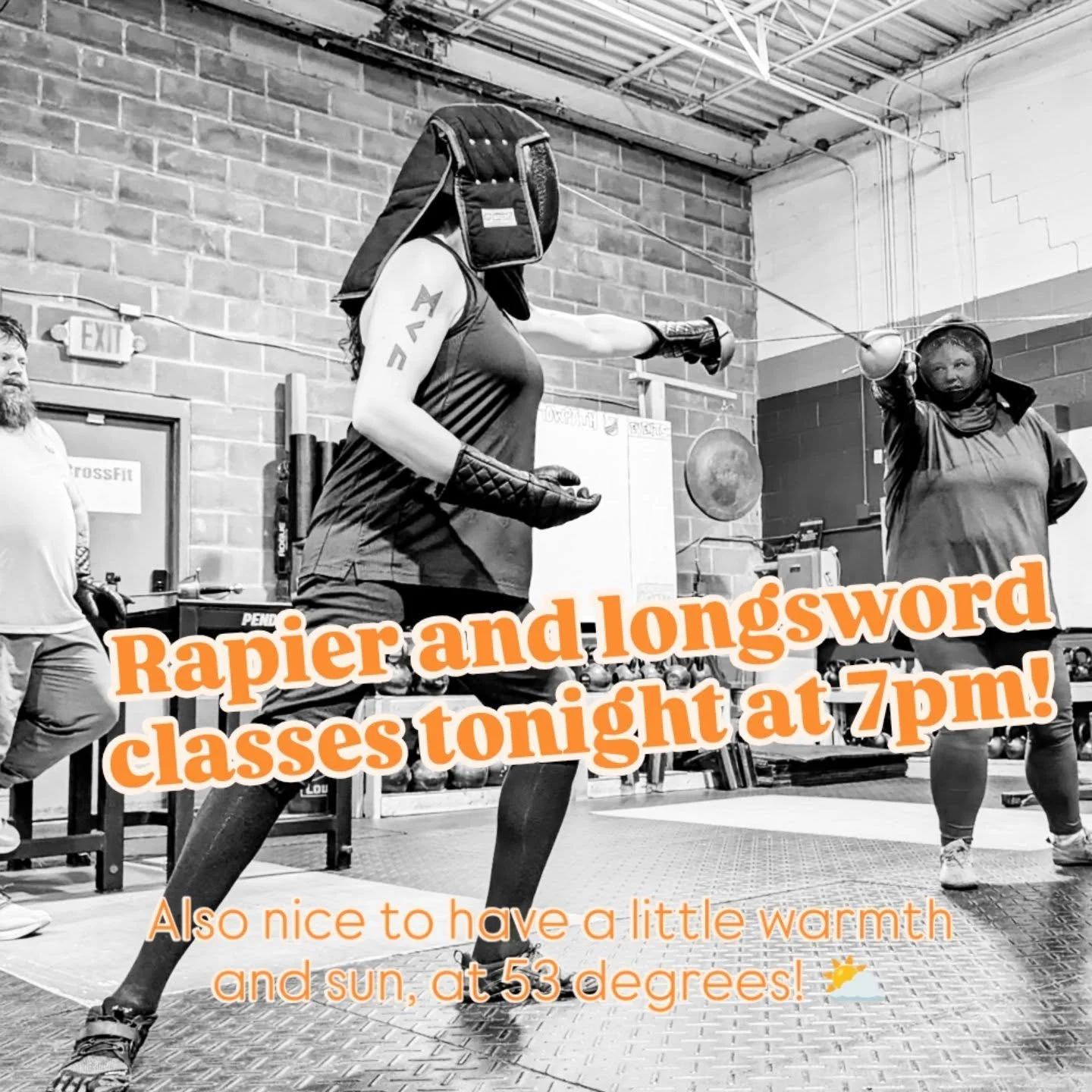 Come fence and train tonight! Longsword class and rapier class at 7pm! 

Tomorrow we have our Intro to HEMA class at 10am! Looking forward to a full house!

.
.
.
.
 #HEMA #historicaleuropeanmartialarts #fencing #longsword #rapier