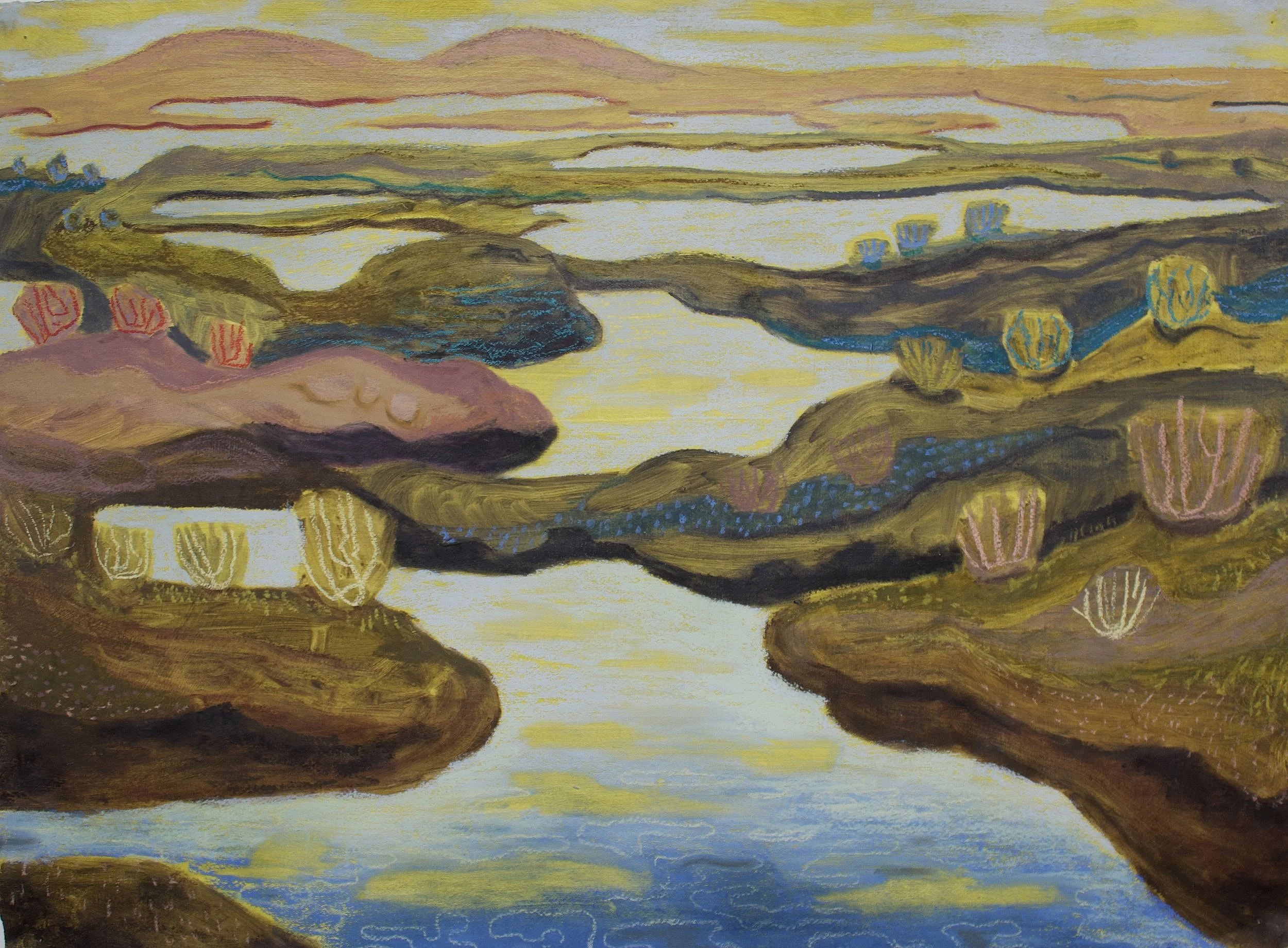 'Primordial Mud'. Oil and soft pastel. 77x57cm. 2023