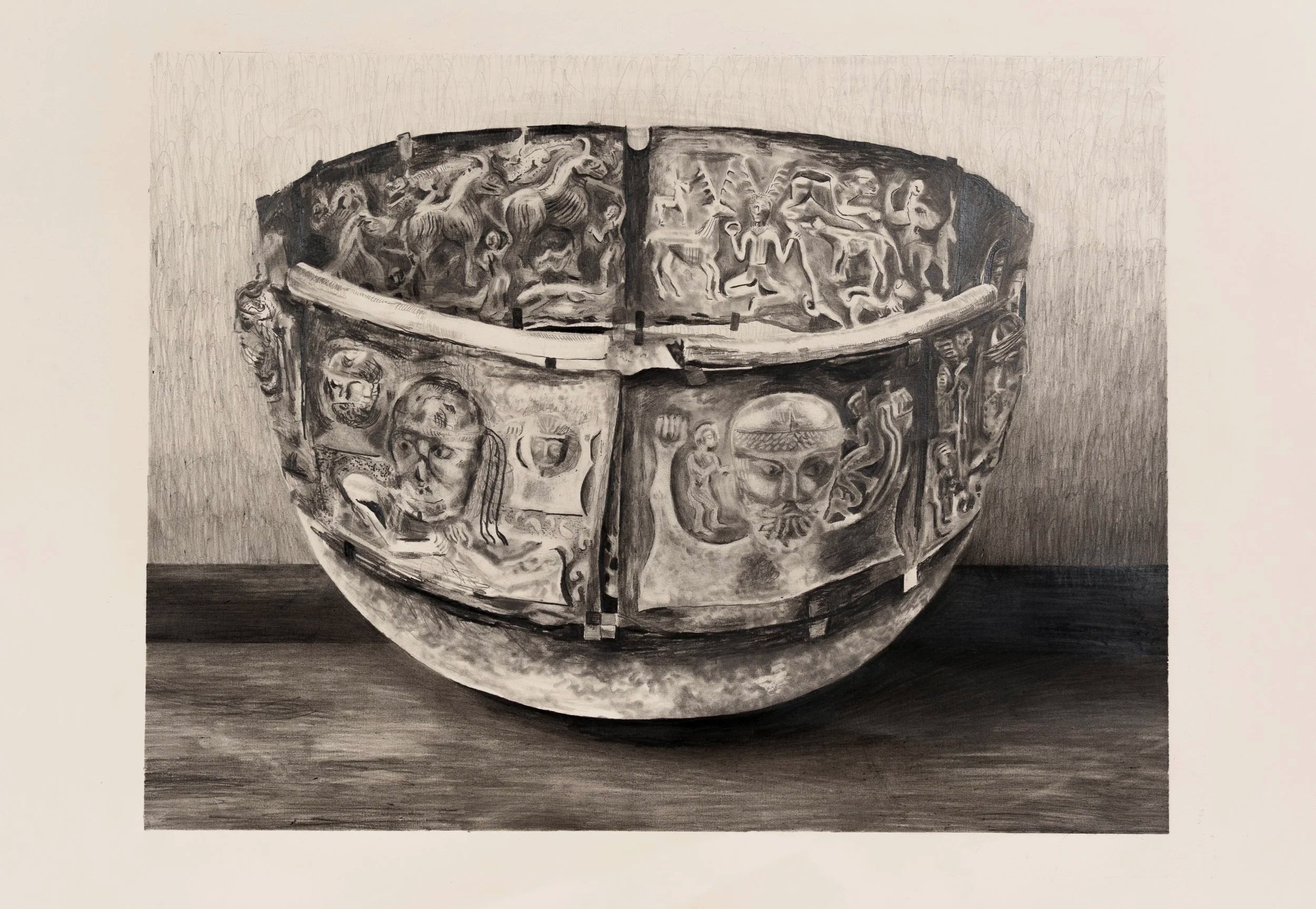 The Gundestrup Cauldron. Graphite on paper. 23x33cm
