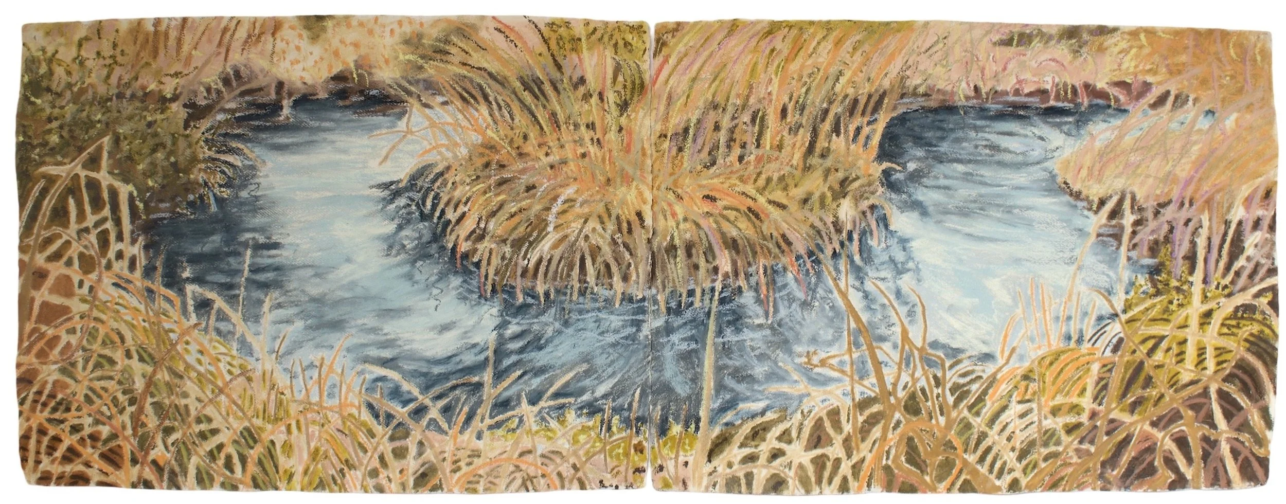 'Knee'. Oil and soft pastel. 154x57cm. 2023.