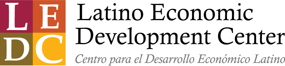 Logo for the Latino Economic Development with the acronym 'LEDC' and the Spanish tagline 'Centro para el Desarrollo Económico Latino'.