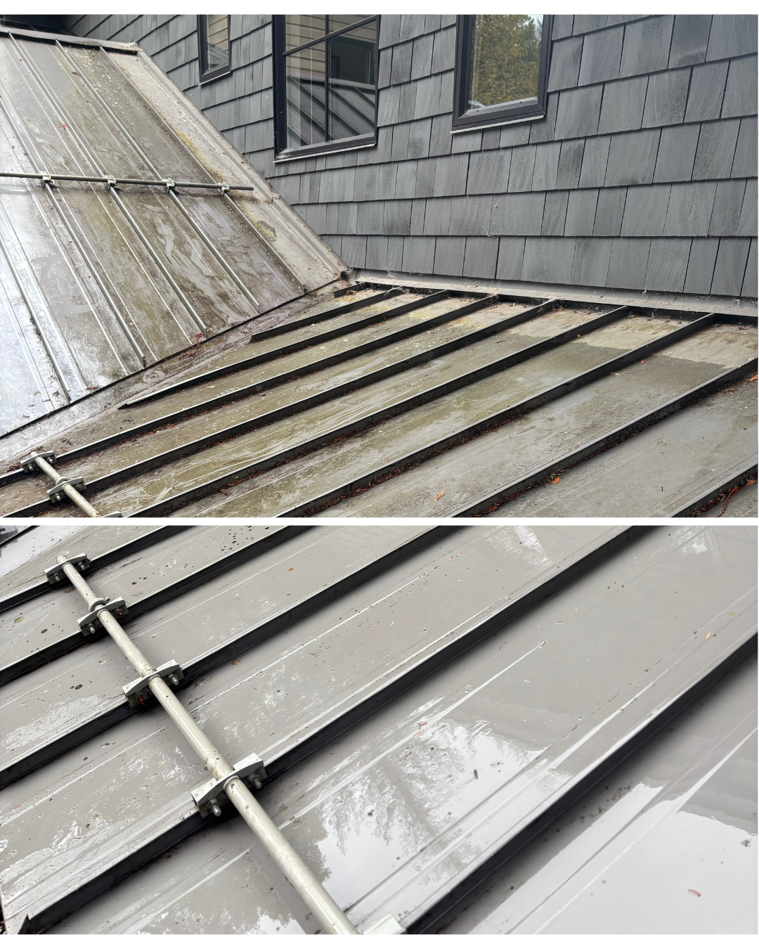 An image of power washing