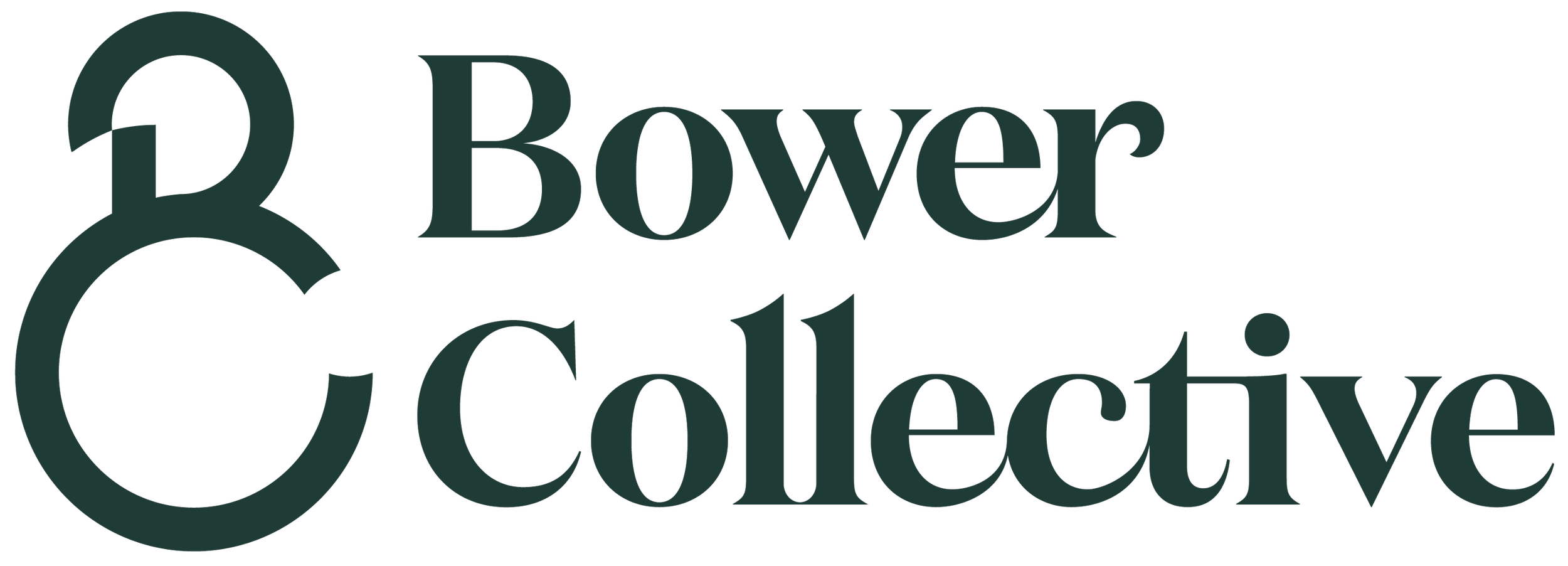 Logo with a large letter 'B' combined with smaller text reading 'Bower & Collective' in dark green.