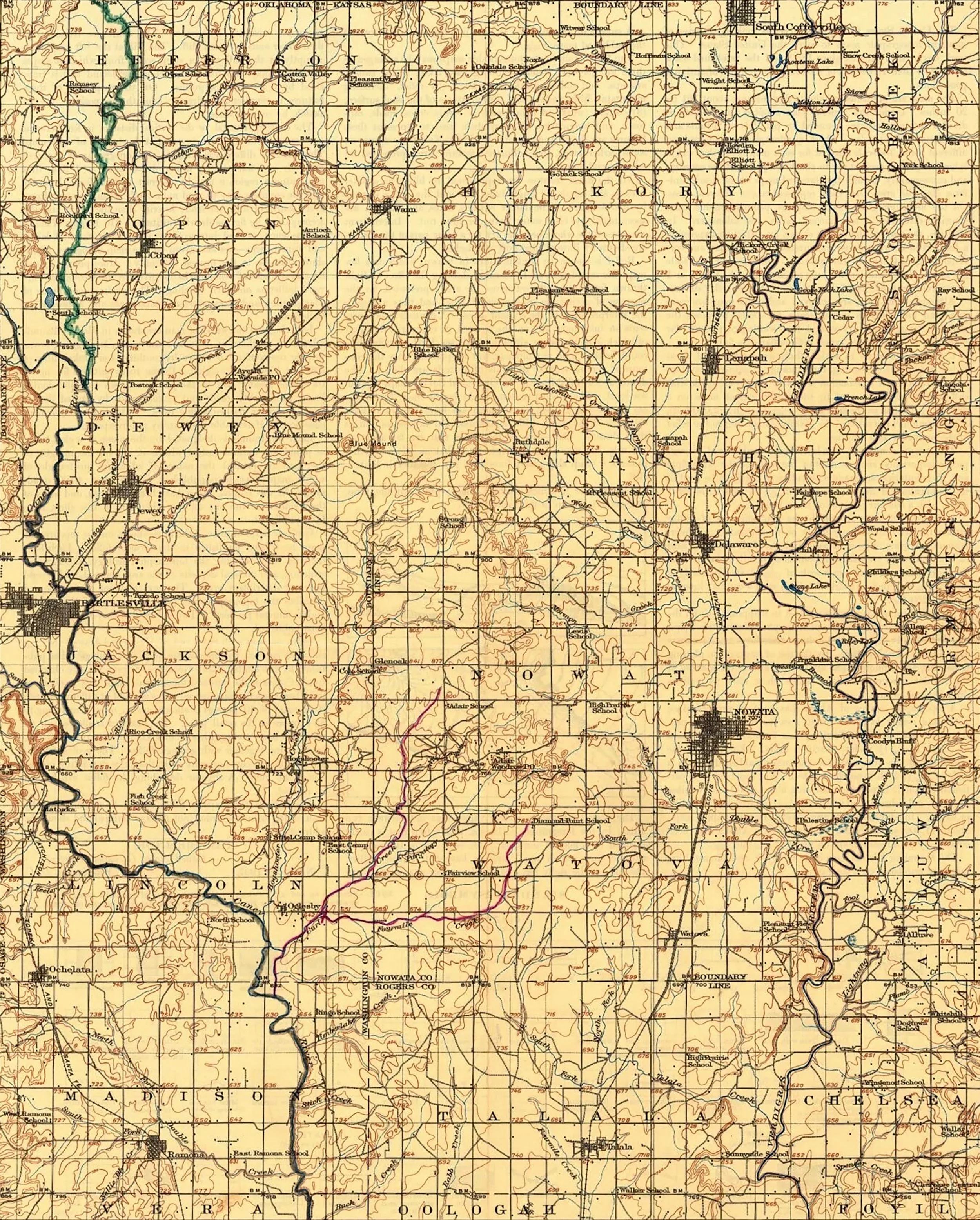 NCF - Nowata Community Foundation - Nowata Oklahoma 1914 Map