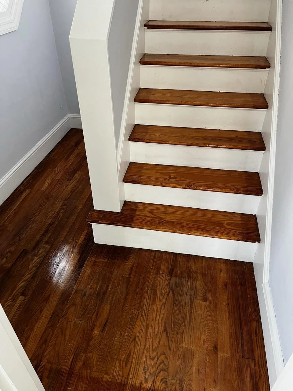 Hardwood floor & staircase re-glaze - Cranston RI