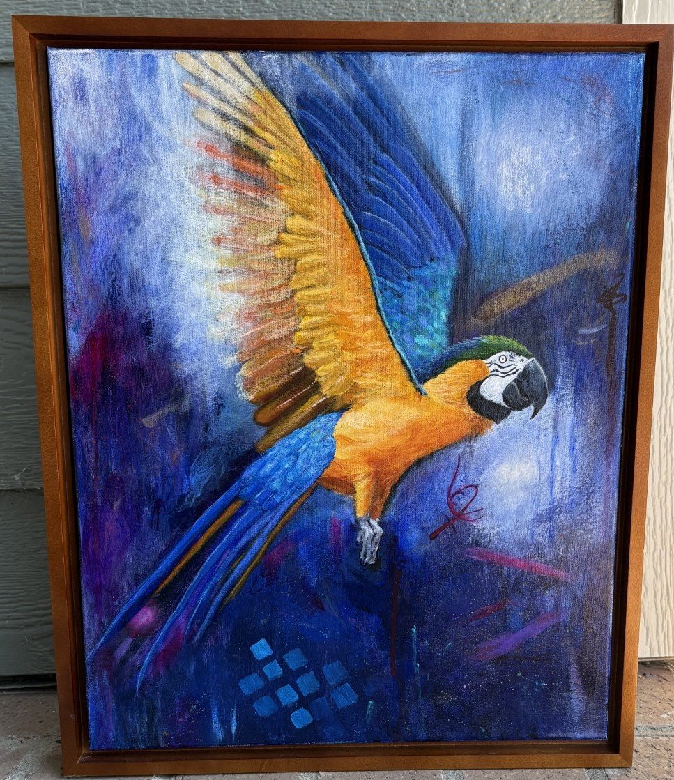 Abstract Bird Macaw Painting