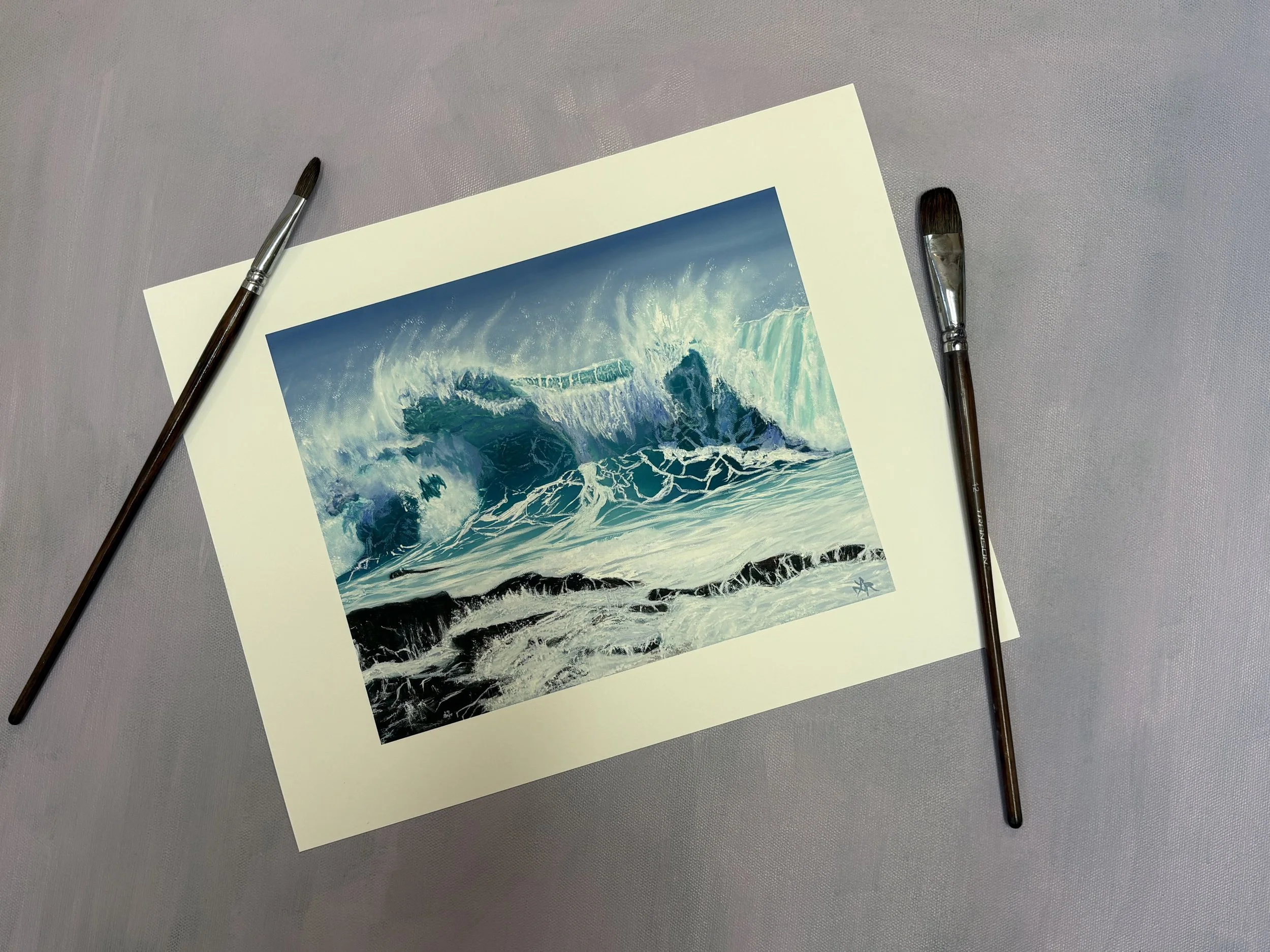 Open Edition Ocean Wave Giclee Art Print, Coastal Art, Museum Quality Giclee Print