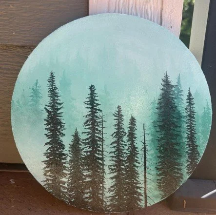 Misty Forest Oil Painting: Pacific Northwest Landscape Art