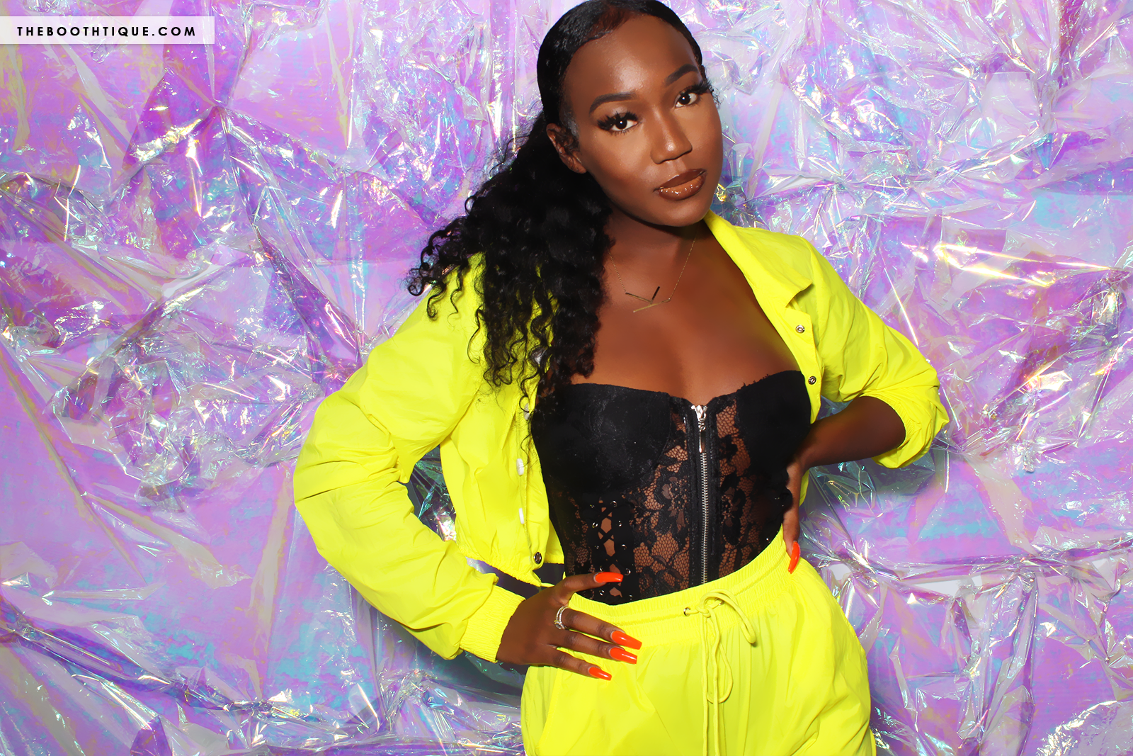 Photo booth print station with premium lighting at Houston wedding reception