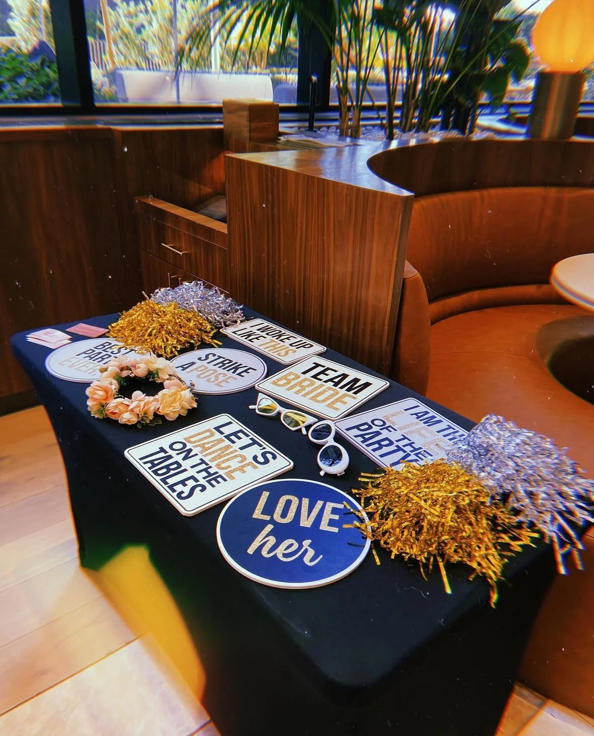 Studio photo booth with textured backdrop and customized photo layouts – Houston birthday