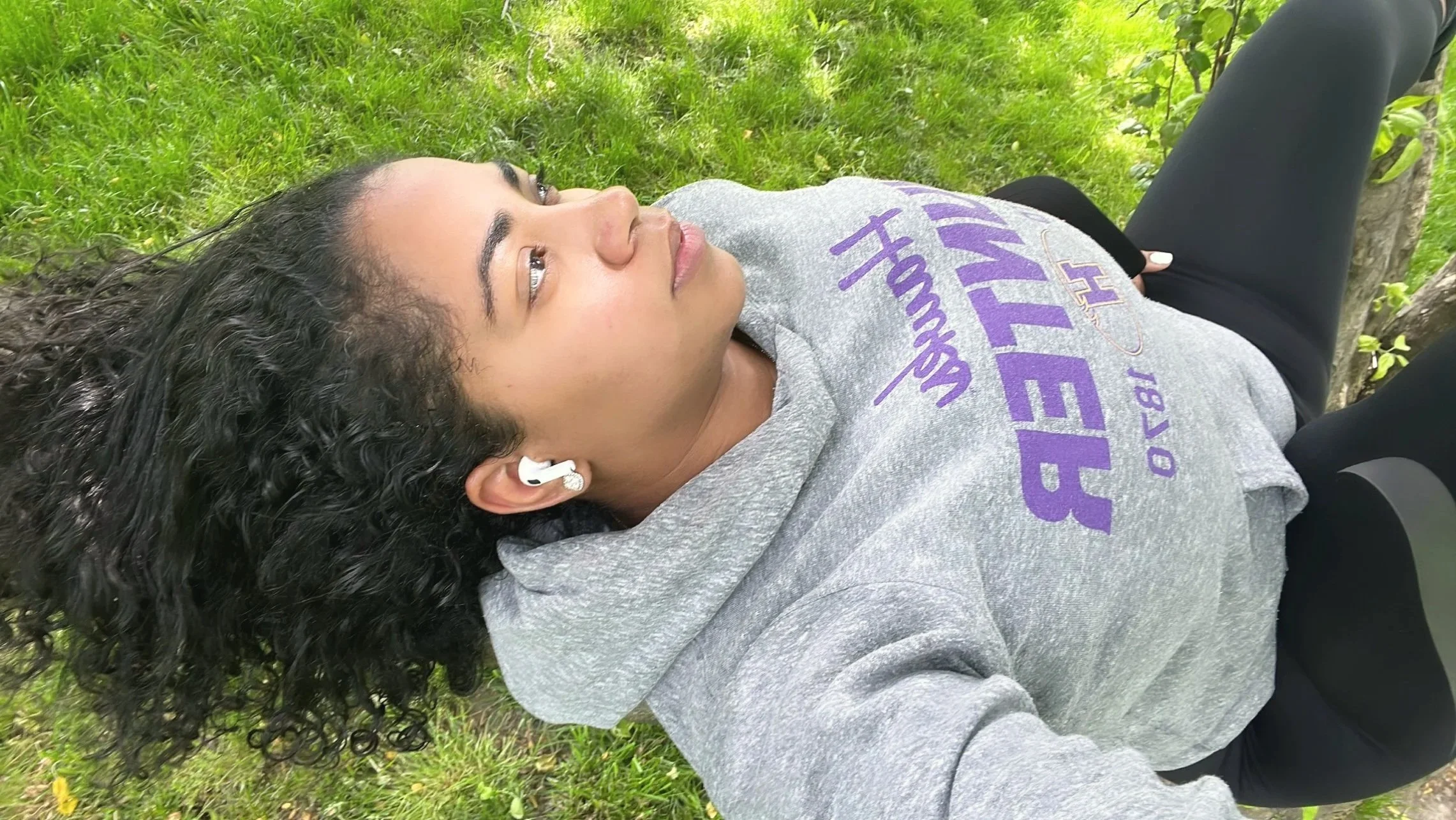 she chooses stillness over urgency.