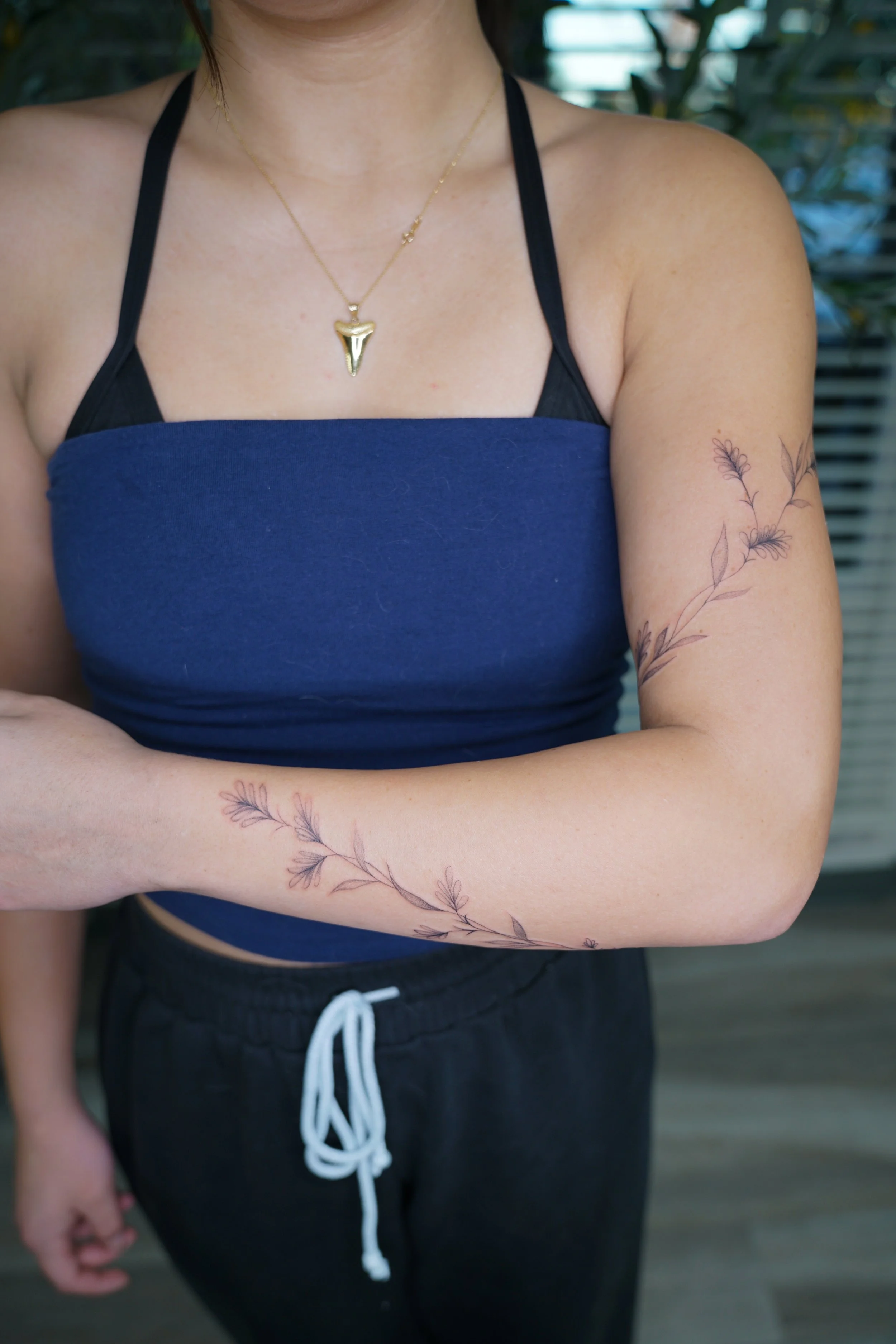 Vine wrap fine line tattoo San Diego
