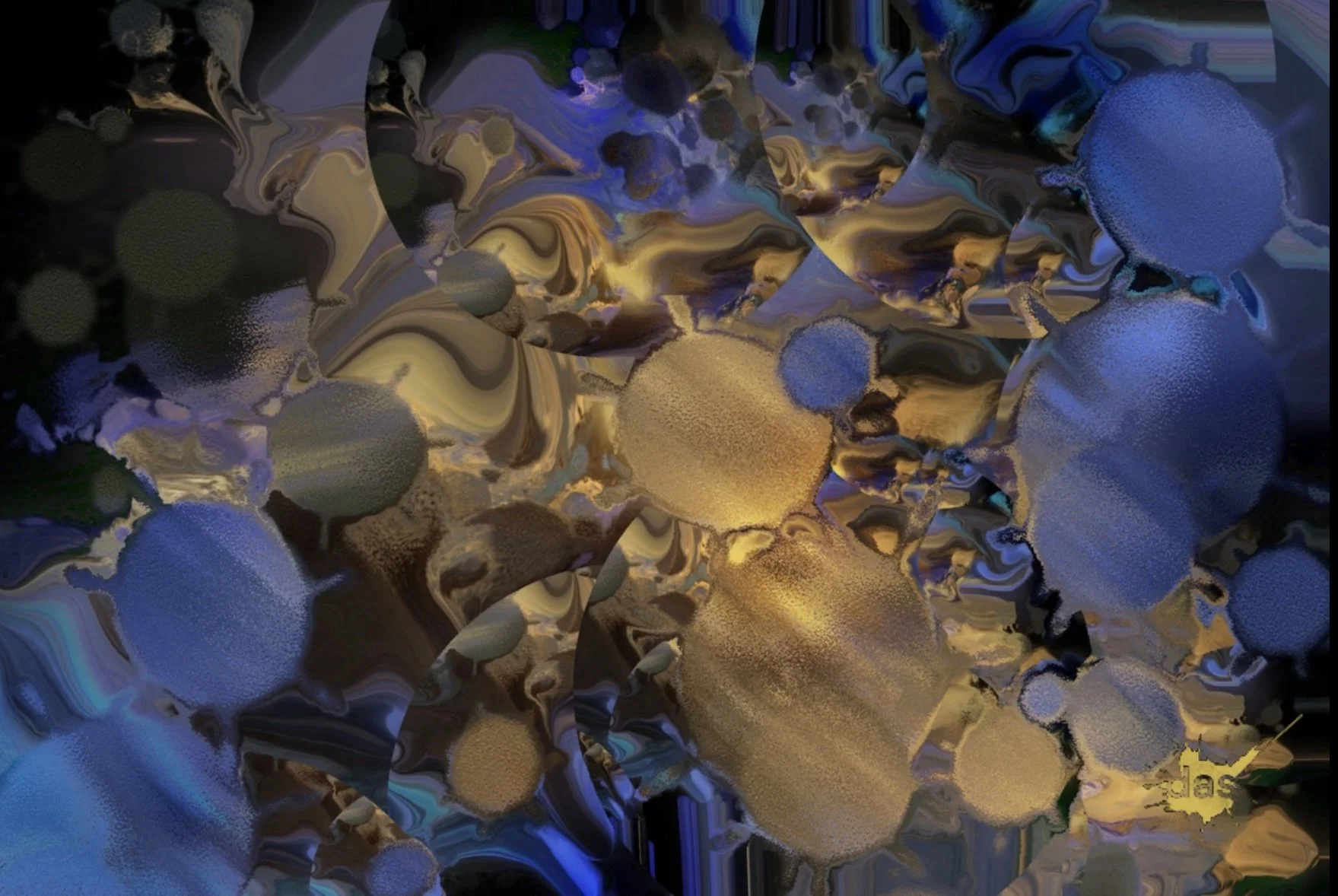 Abstract Painting made with Epoxy Resin Digital Brushes created by Dena