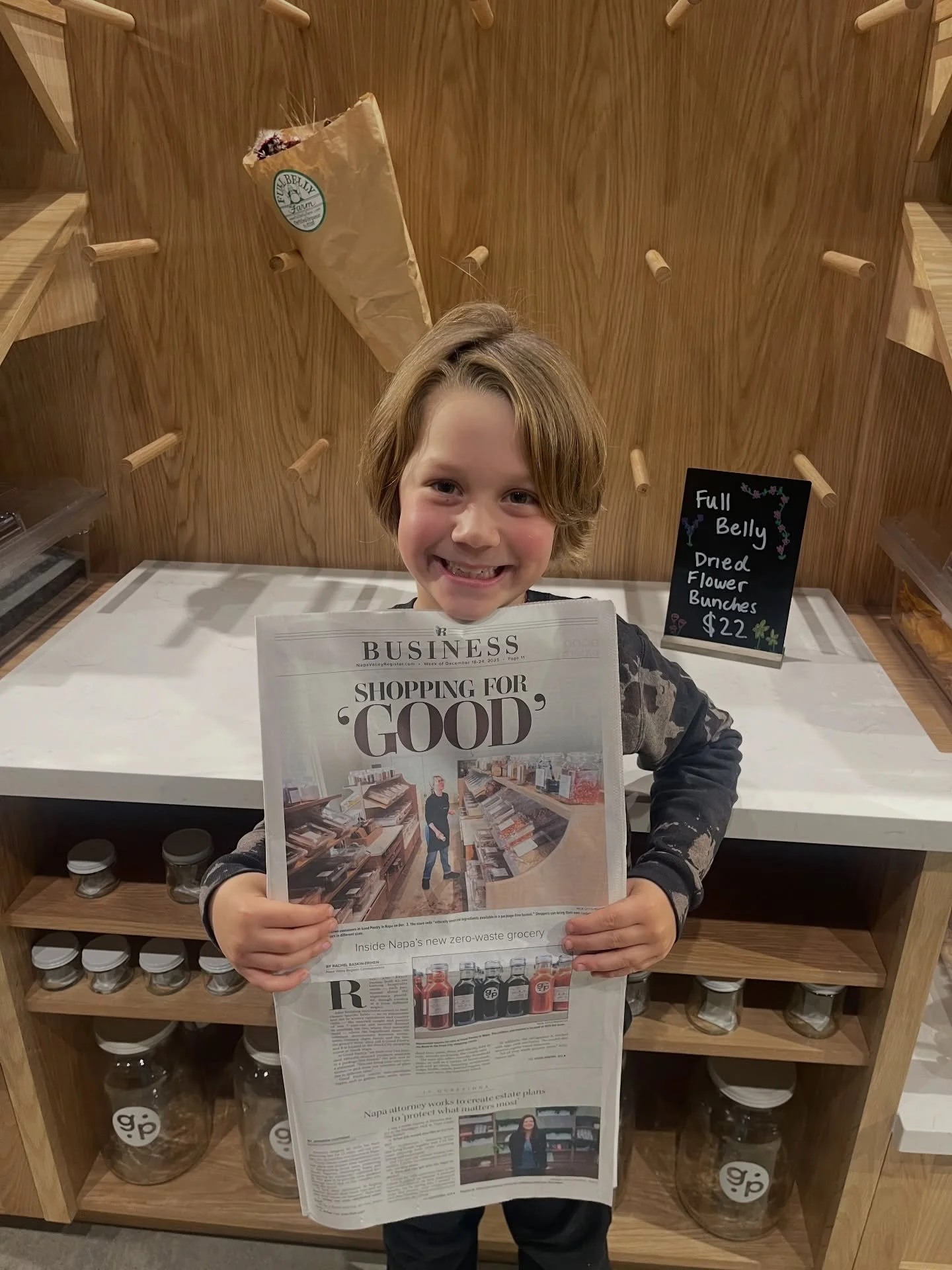 Look Ma! We made the @naparegister &mdash; a proud moment for our Good Pantry family!

Lincoln wants to know if you've checked out the shop yet?
