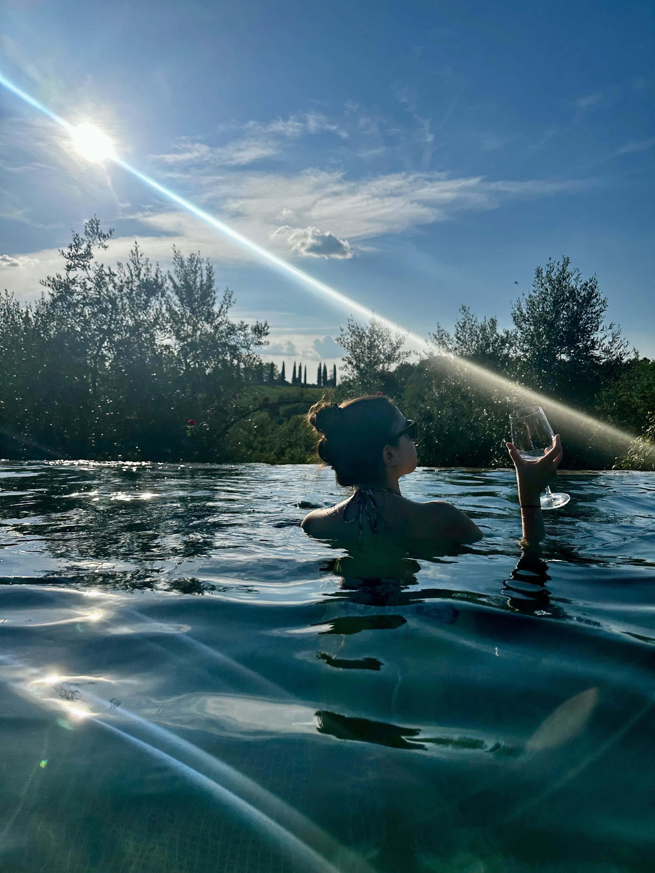 Pool and wine in Italy