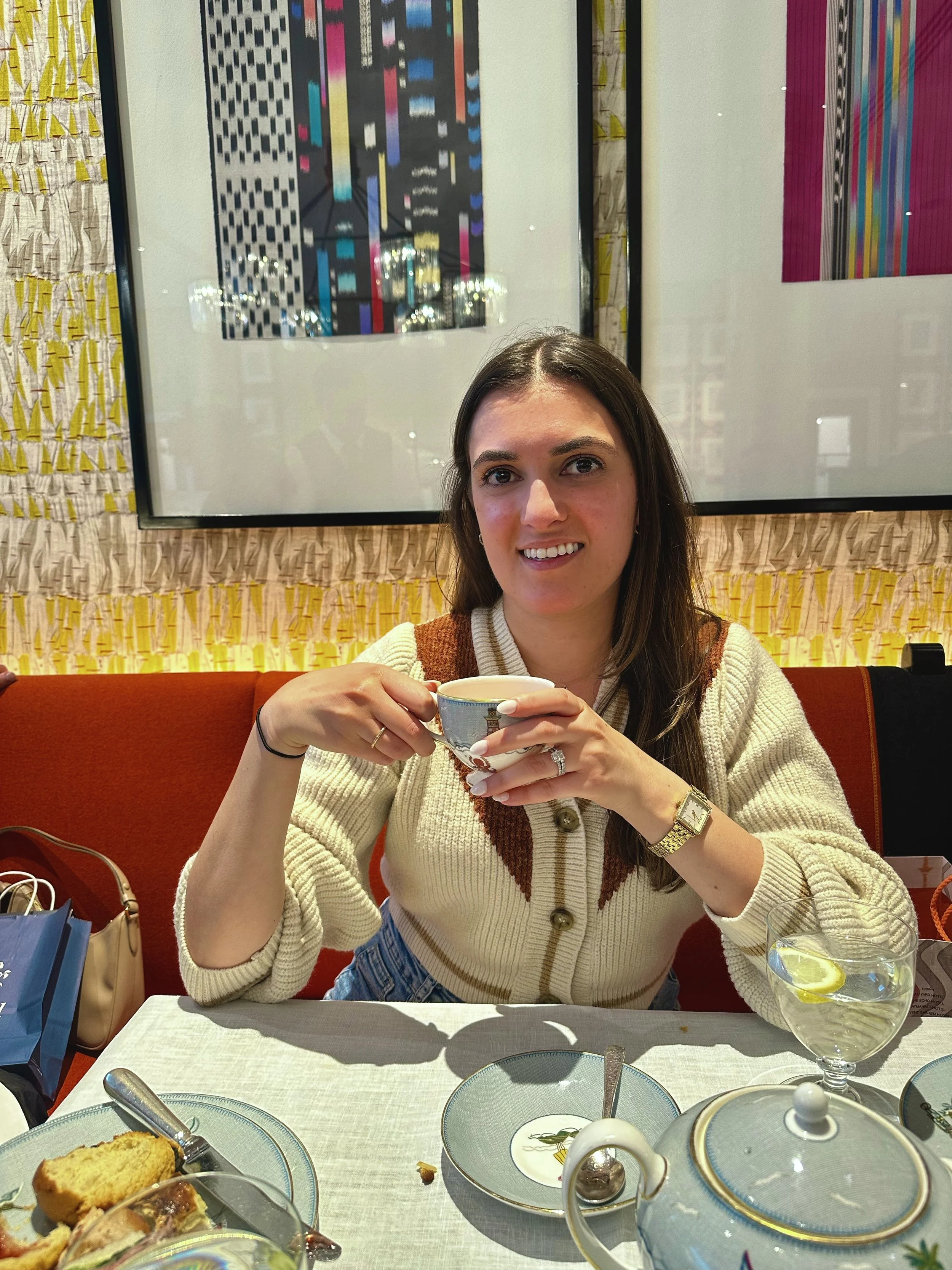 Amanda drinking tea
