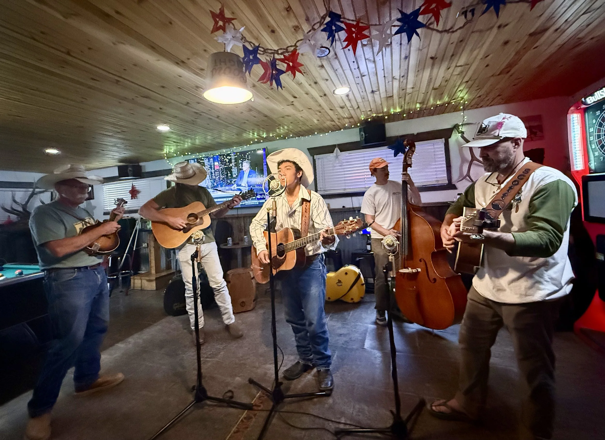 Soaked and Toasted Bluegrass playing at Antlers Bar in Clyde Park, Montana on August 20, 2026.