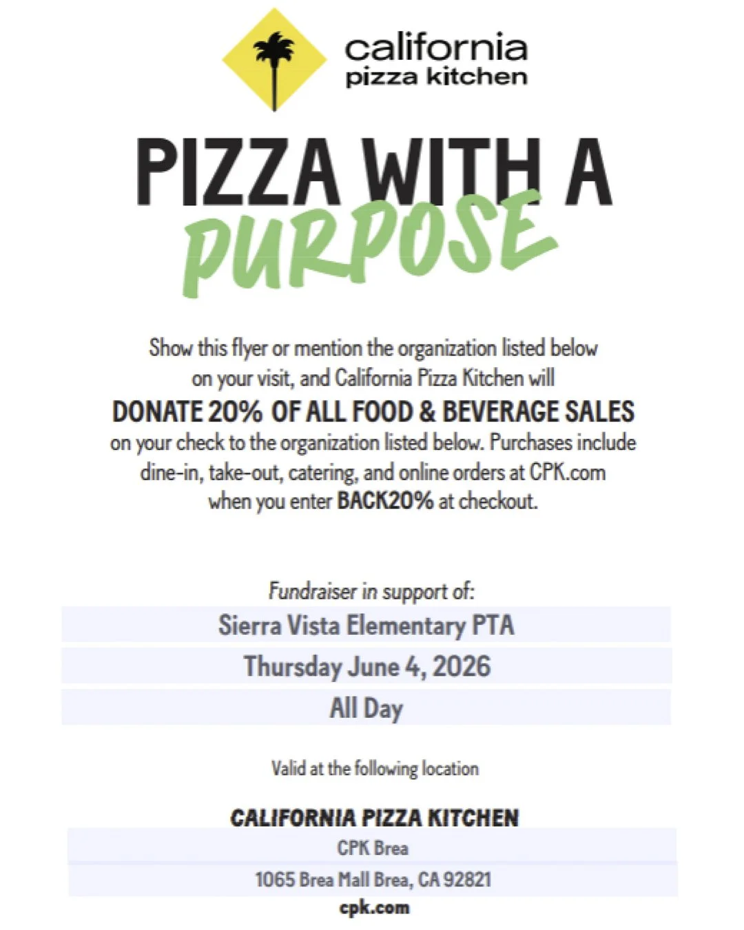 June 4, 2026 | California Pizza Kitchen