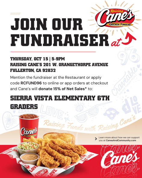 Oct. 15, 2026 |Raising Cane’s
