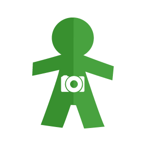 Icon of a camera inside a green circle
