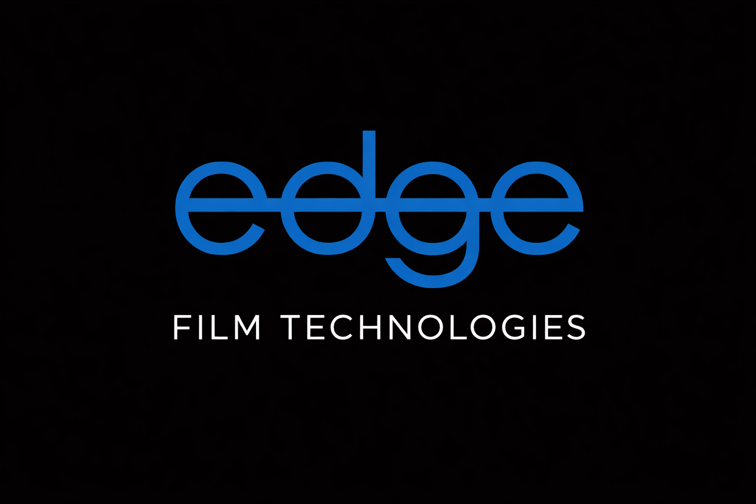 Edge Film Technologies logo with blue text 'edge' and white text 'FILM TECHNOLOGIES' on a black background.