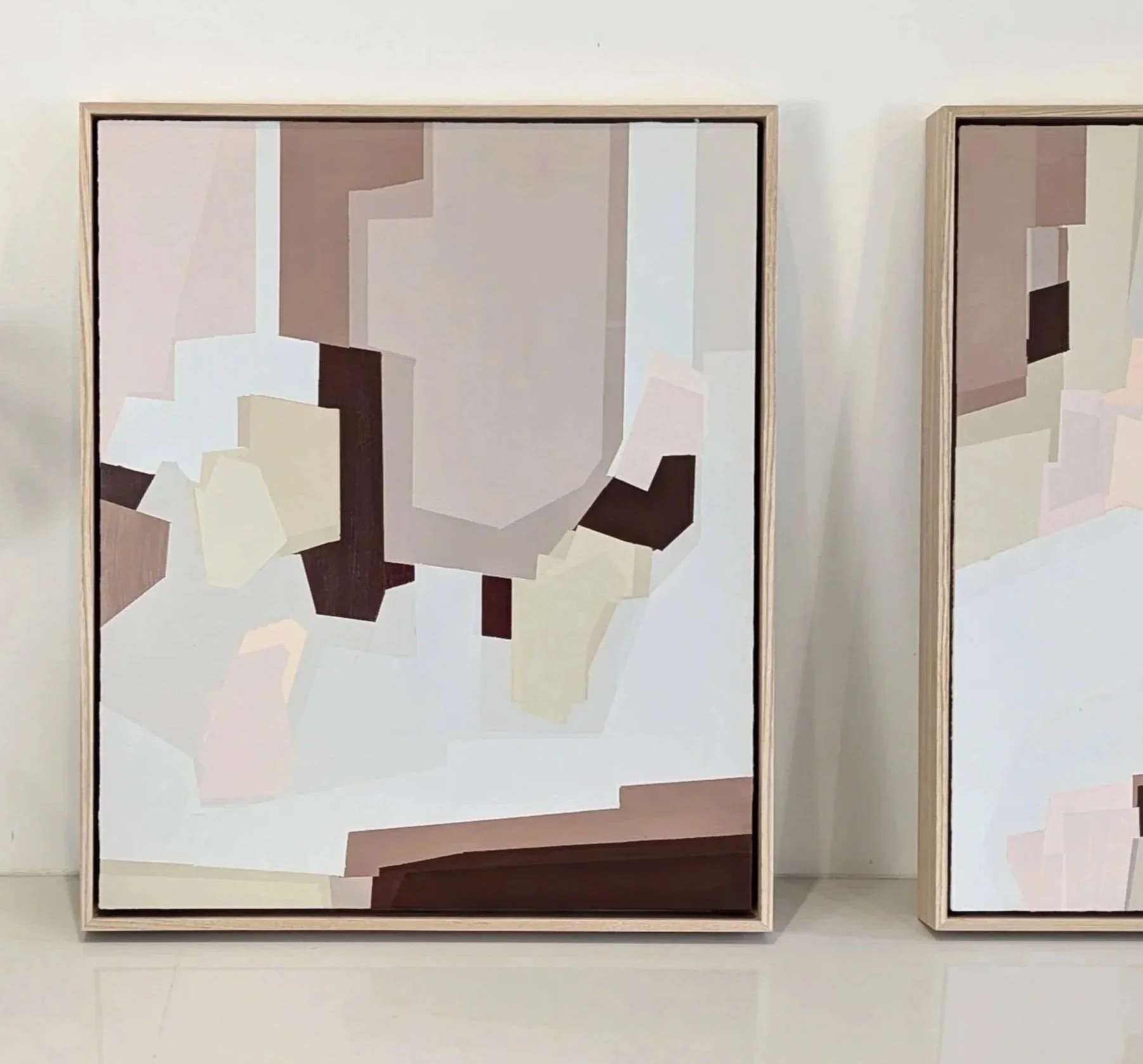 Expanse Diptych  ( Burgundy Brown Gold)