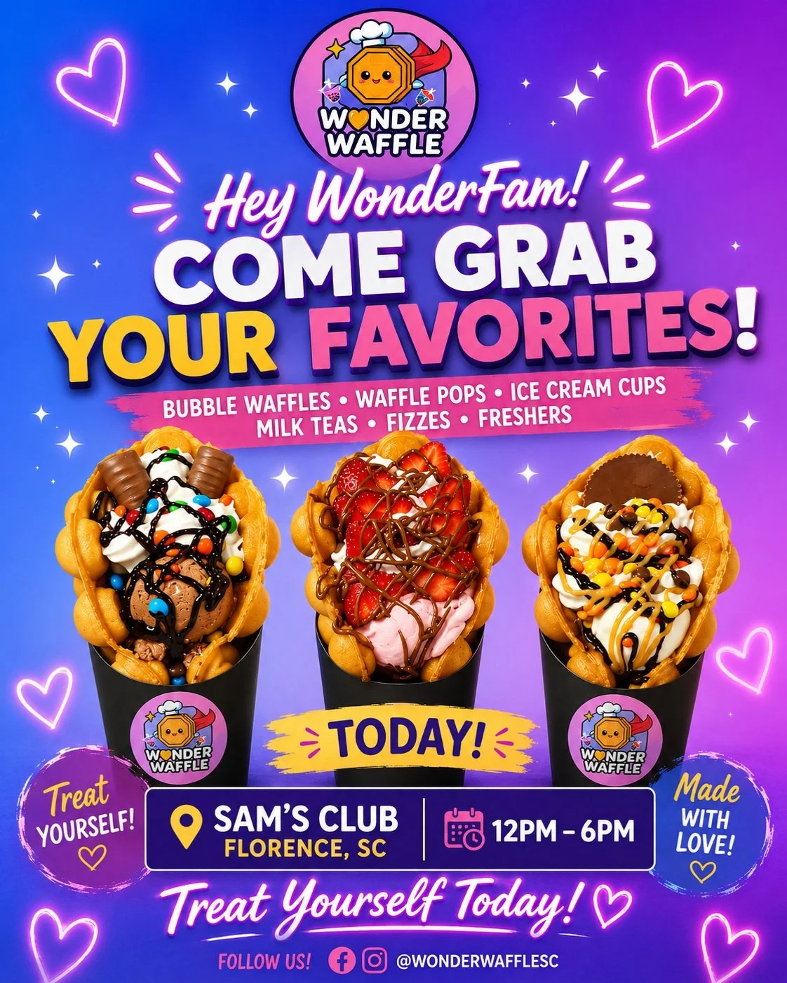 Hey Wonderfam! Come check us out at Sams Club today 9/3 from 12pm-6pm! We hope to see you there!❤️