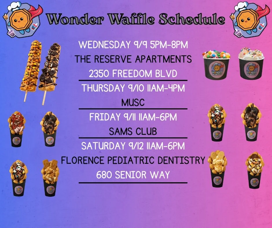 Hey WonderFam! 🧇💖 Come grab all your favorites! We can&rsquo;t wait to see you there! ✨🍓🧋