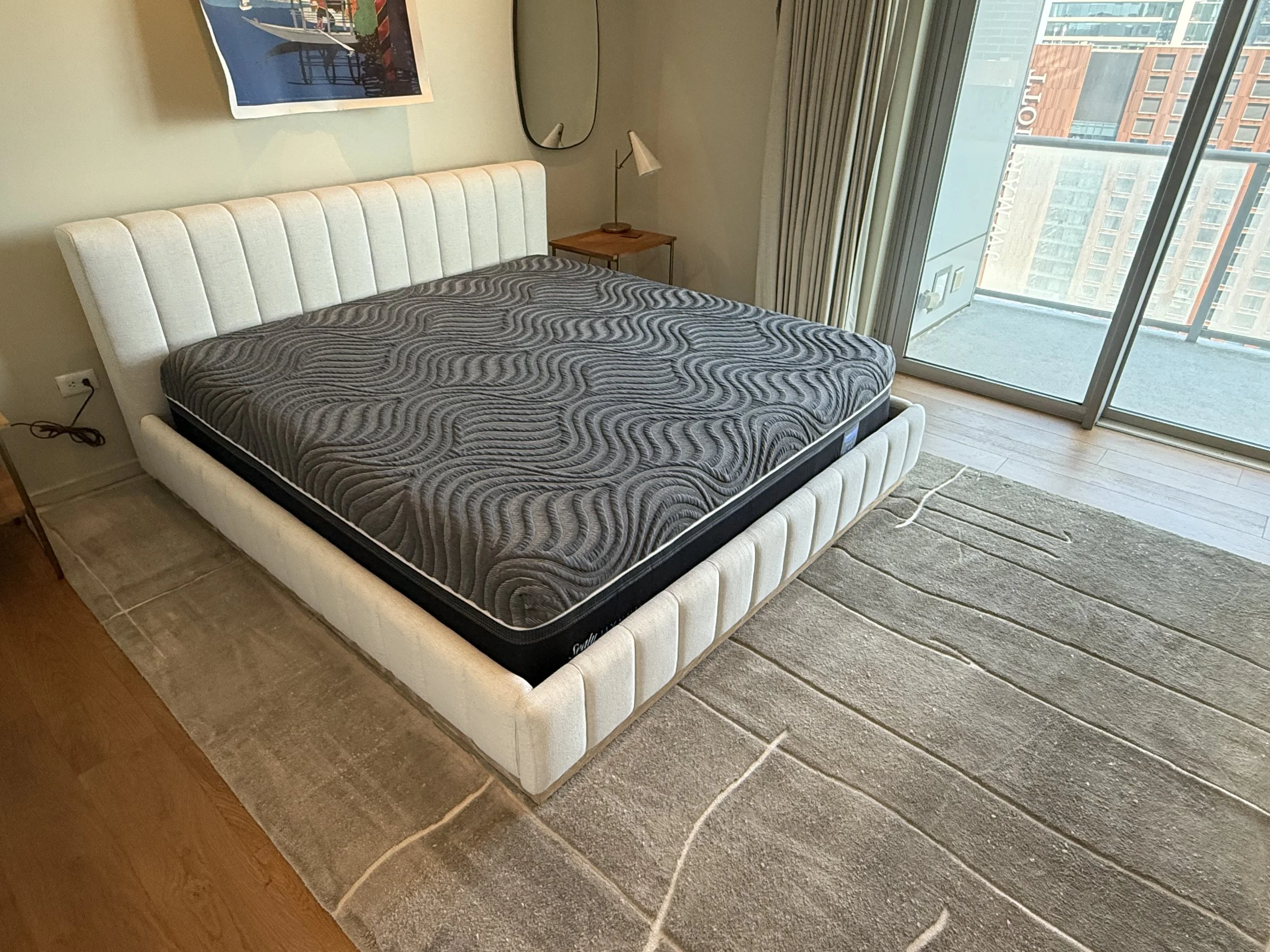 Mattress and carpet cleaning in an Austin bedroom — safe, odor-free deep clean using eco-friendly products by True Renewal.
