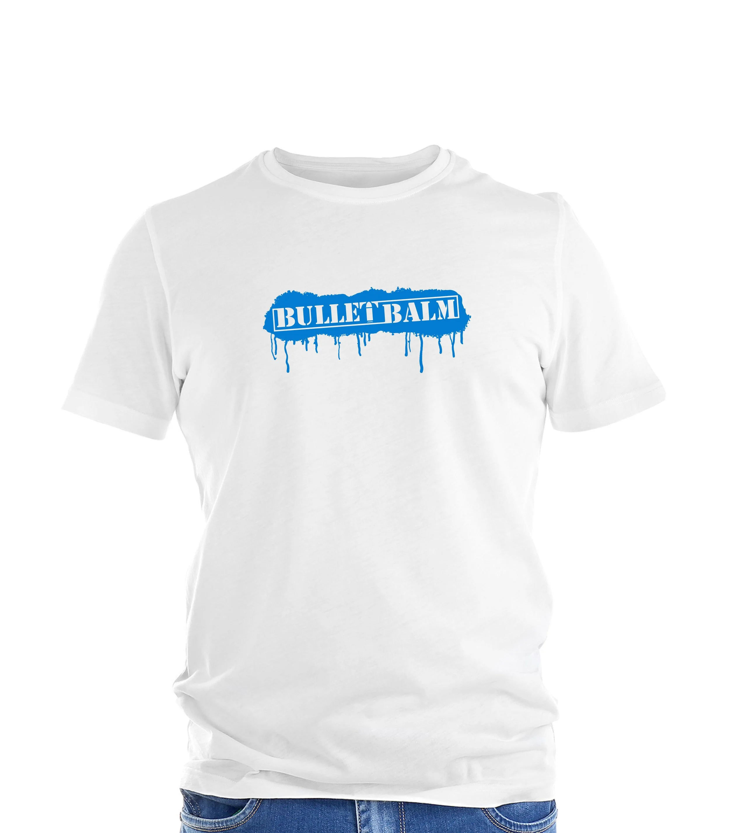 Logo Drip T Shirt Mockup (White Shirt Lighter Blue Logo).jpg