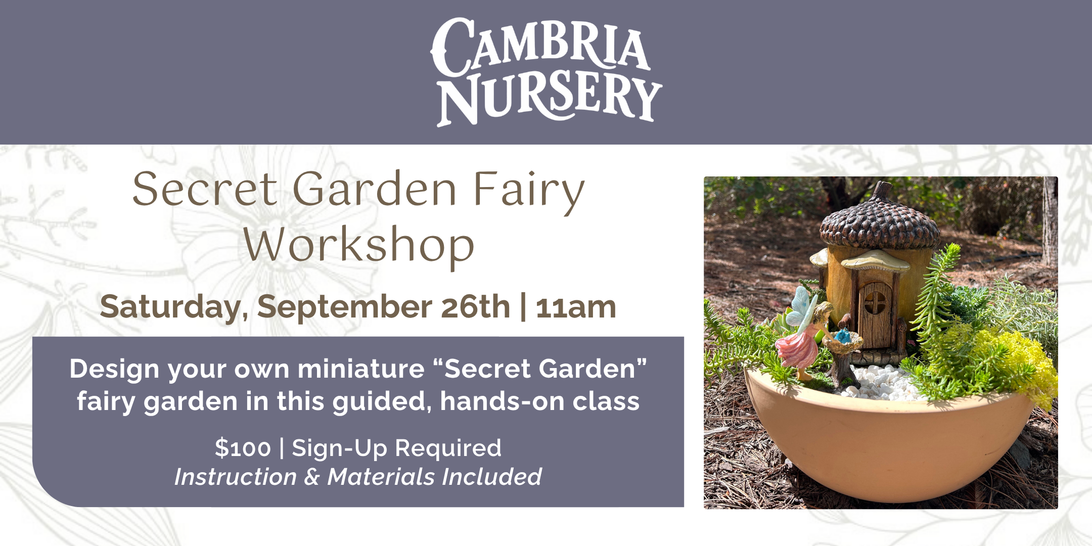 Secret Garden Fairy Workshop
