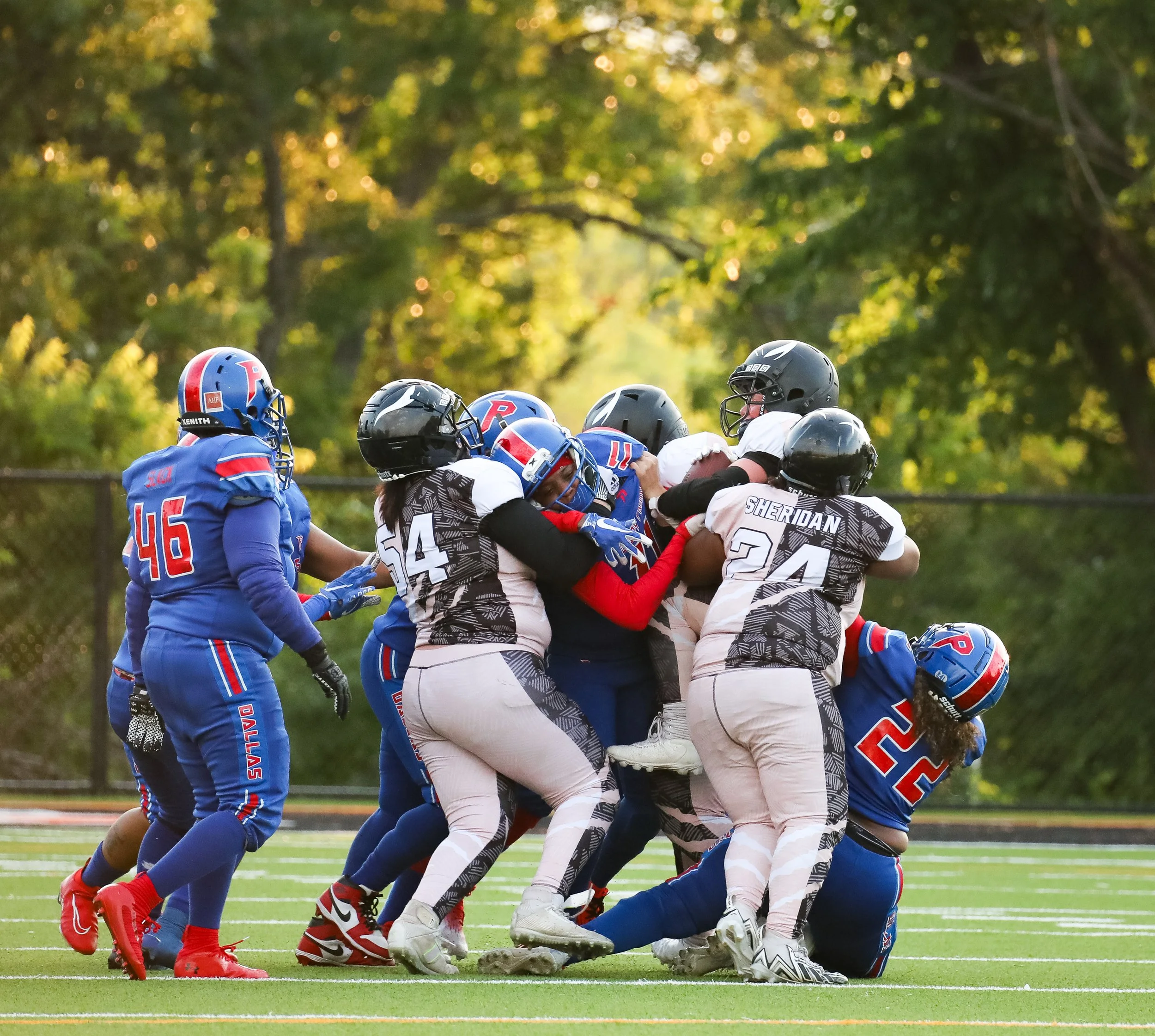 Womens football tackle snapshot