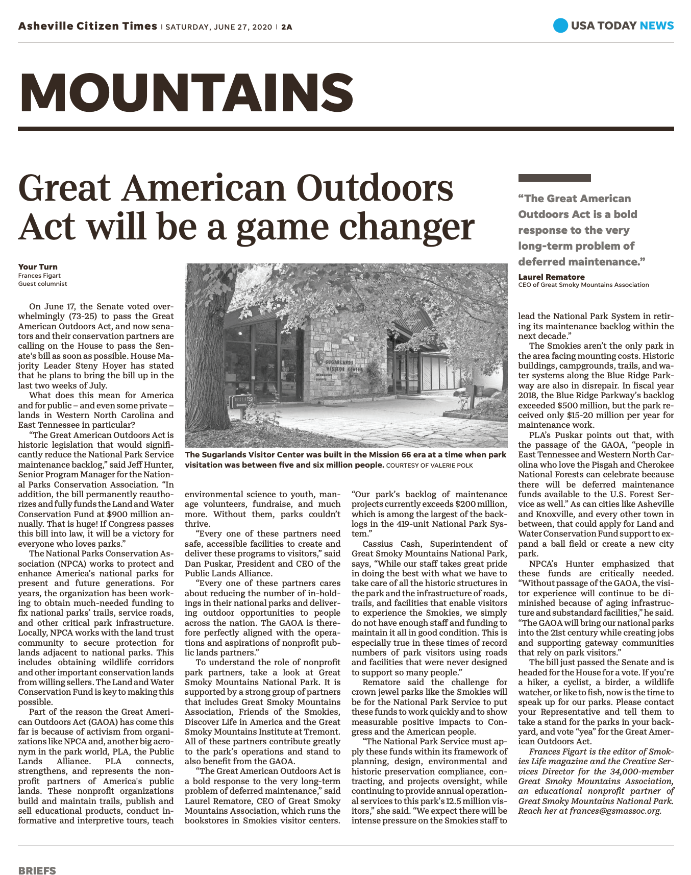 June 27, 2020: Great American Outdoors Act will be a game changer