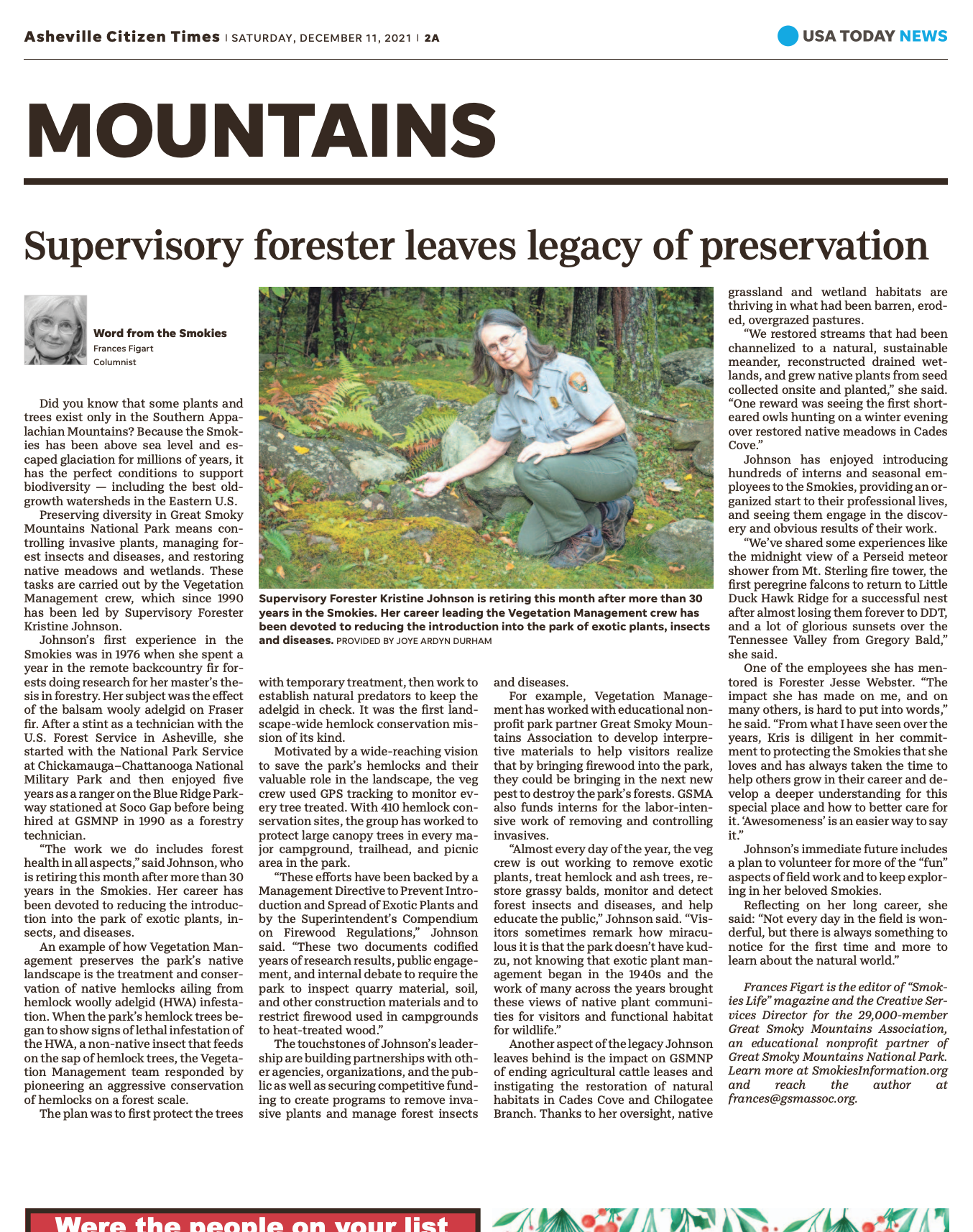 December 11, 2021: Supervisory forester leaves legacy of preservation