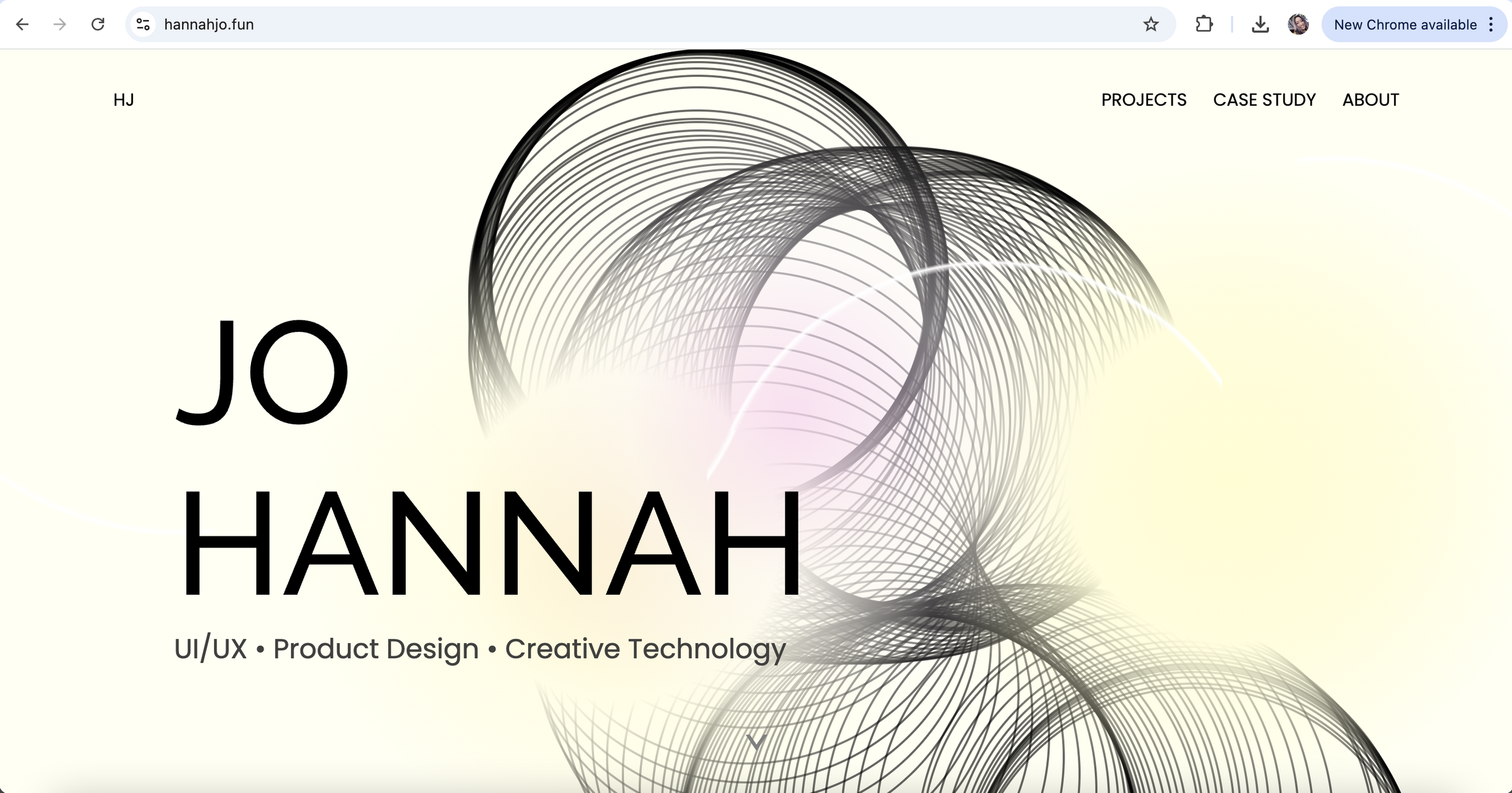 2nd version reimagines similar interactivity as a hidden easter egg — a spiral drawing mechanism on the background of page elements.
See live site:
https://jannahho.github.io/Hannah2Portfolio2024/index.html