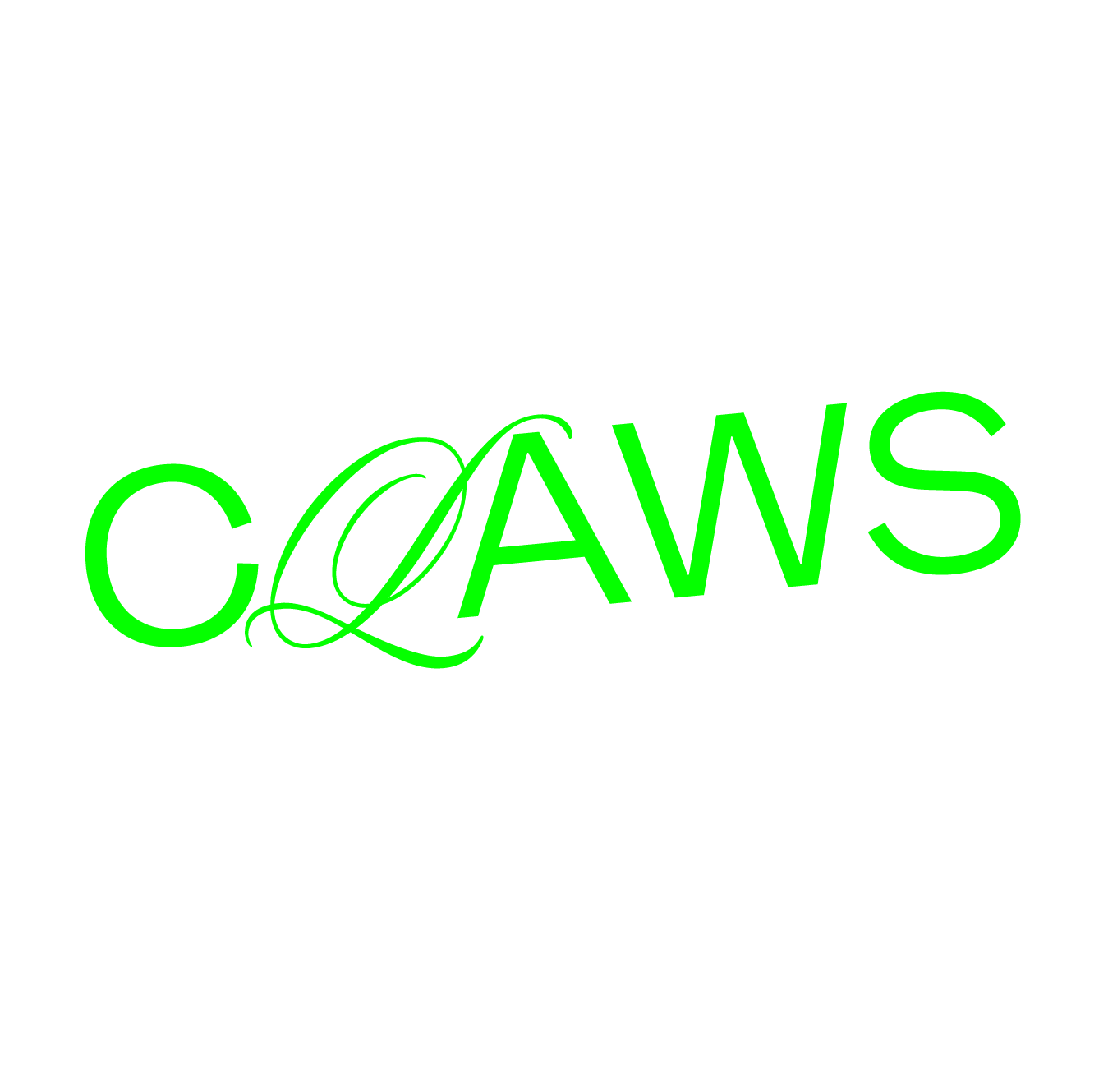 Texte en vert avec une police cursive et moderne qui dit "CQAWS".