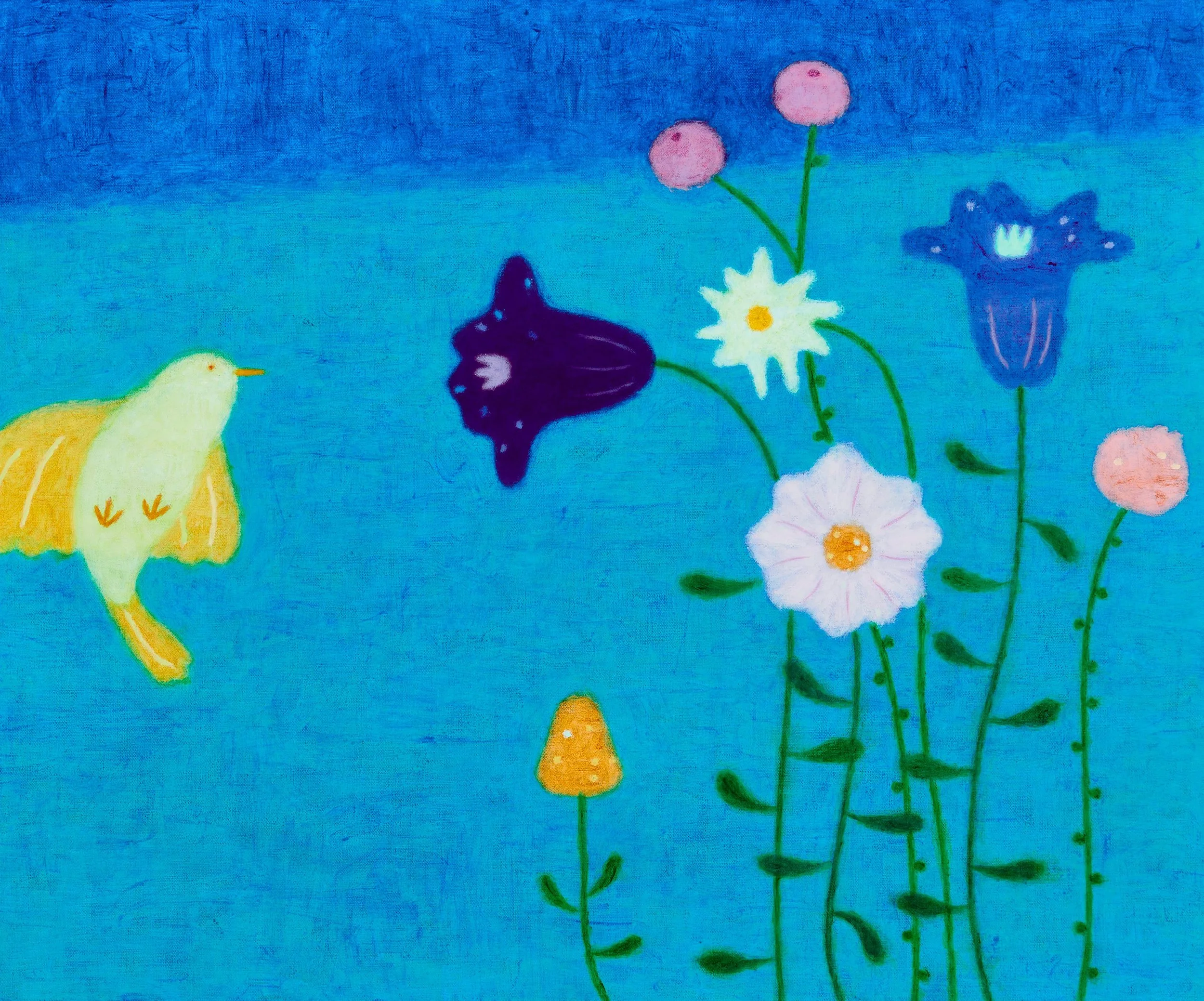 "Bird Song", 2026, Acrylic on linen, 50x60.5cm