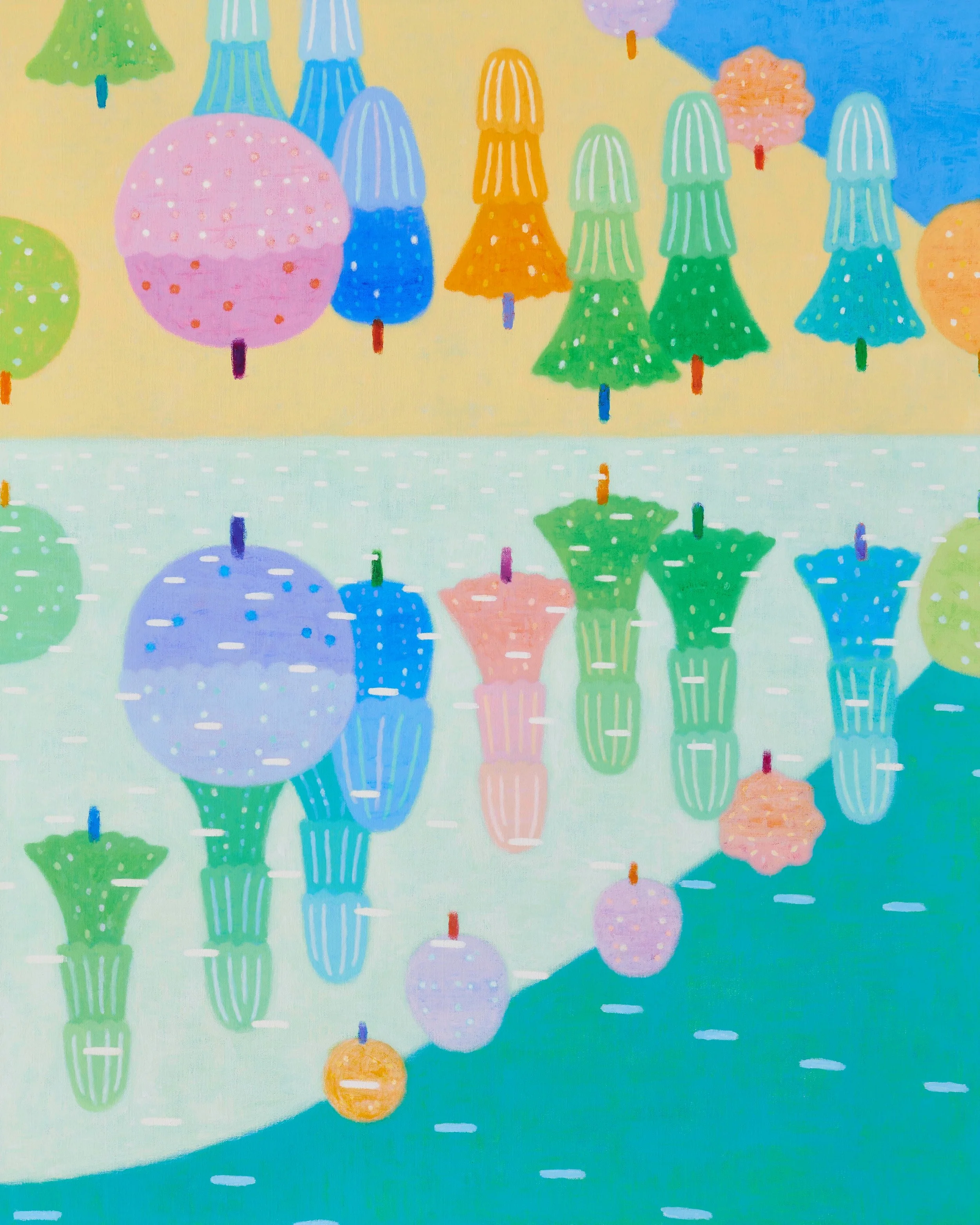 "Water Dreams", 2025, Acrylic on linen, 100x80cm