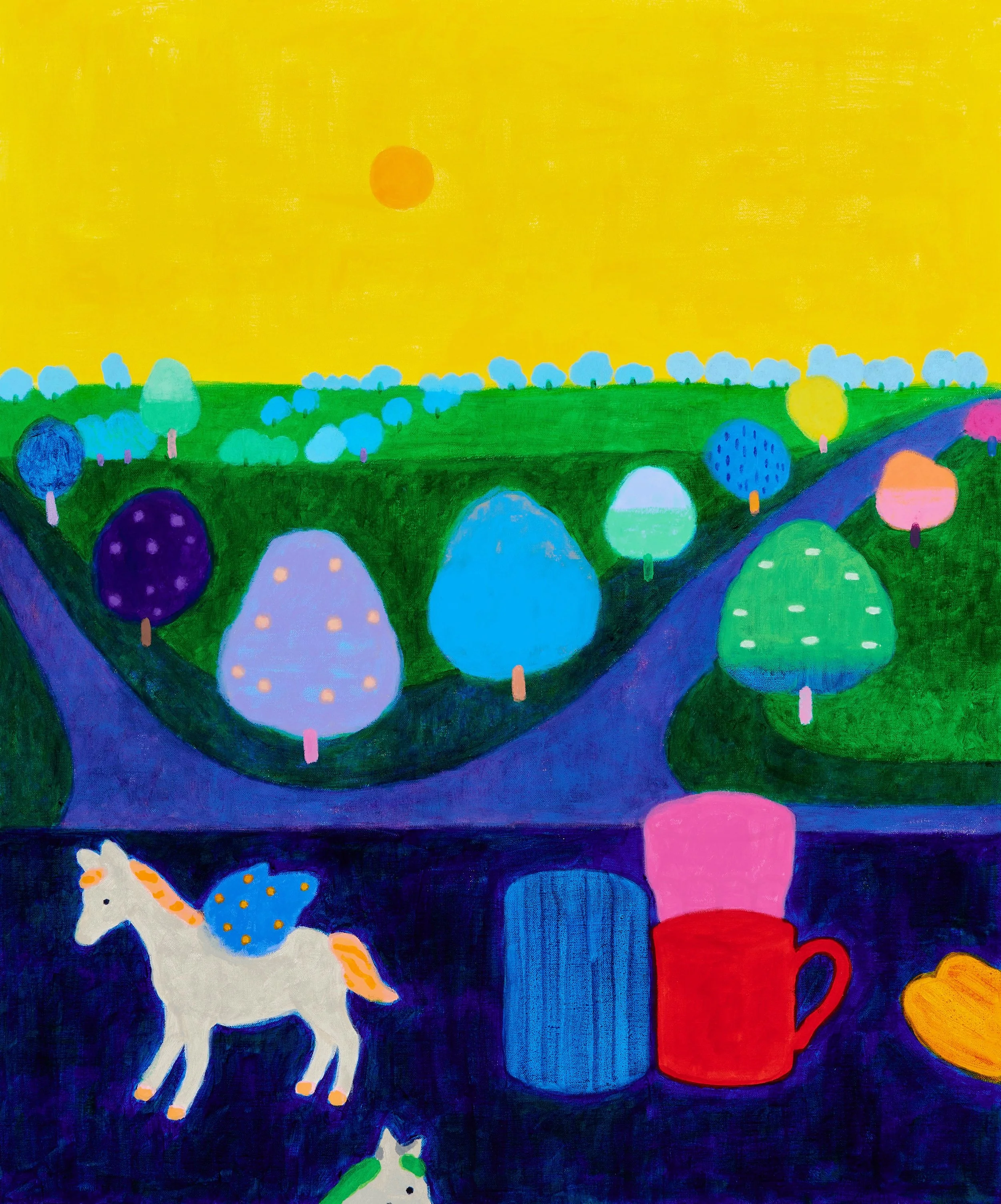 "Flight Practice", 2024, Acrylic on linen, 72.5x60.5cm