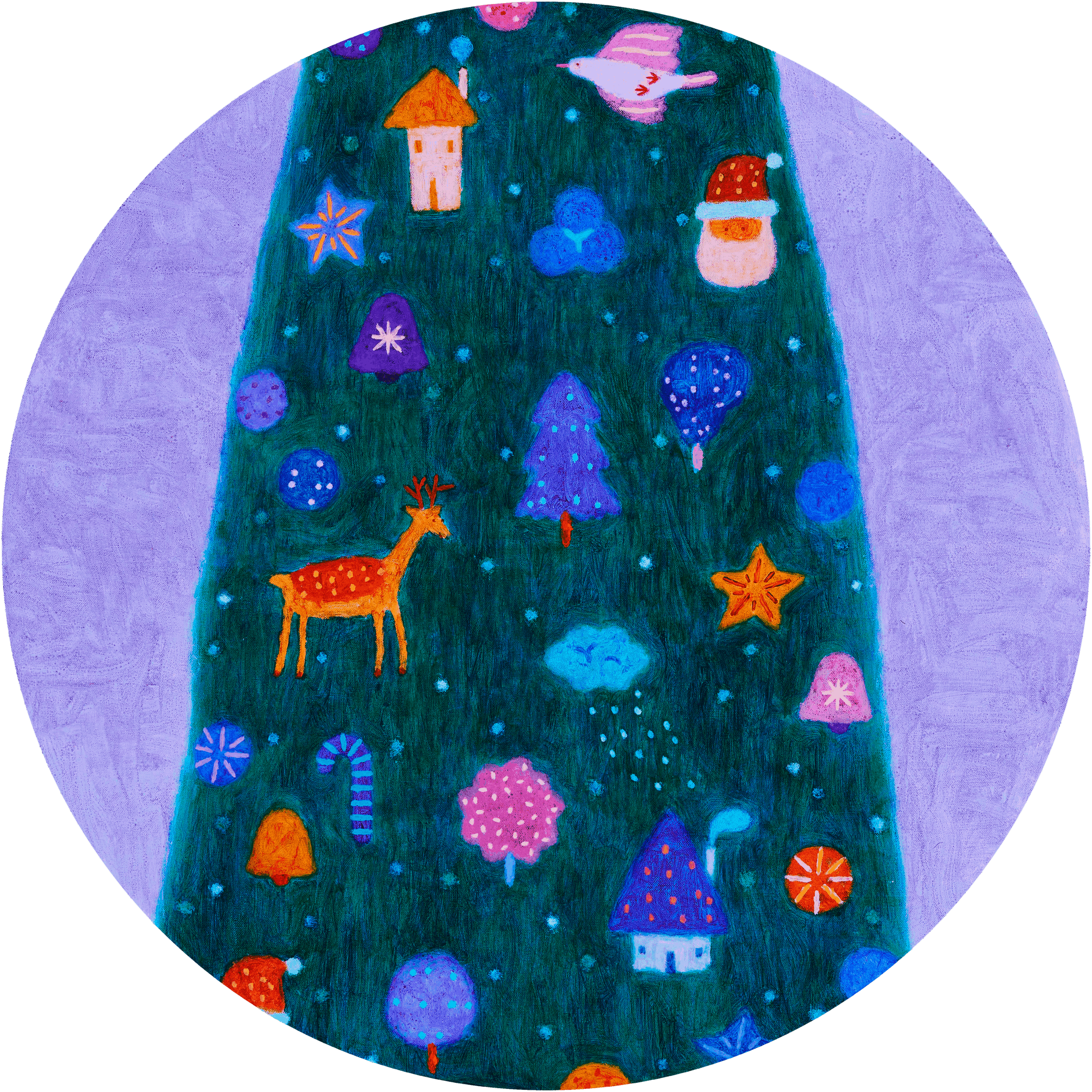 "The Forever Tree Series02", 2025, Acrylic on canvas, 65x65cm