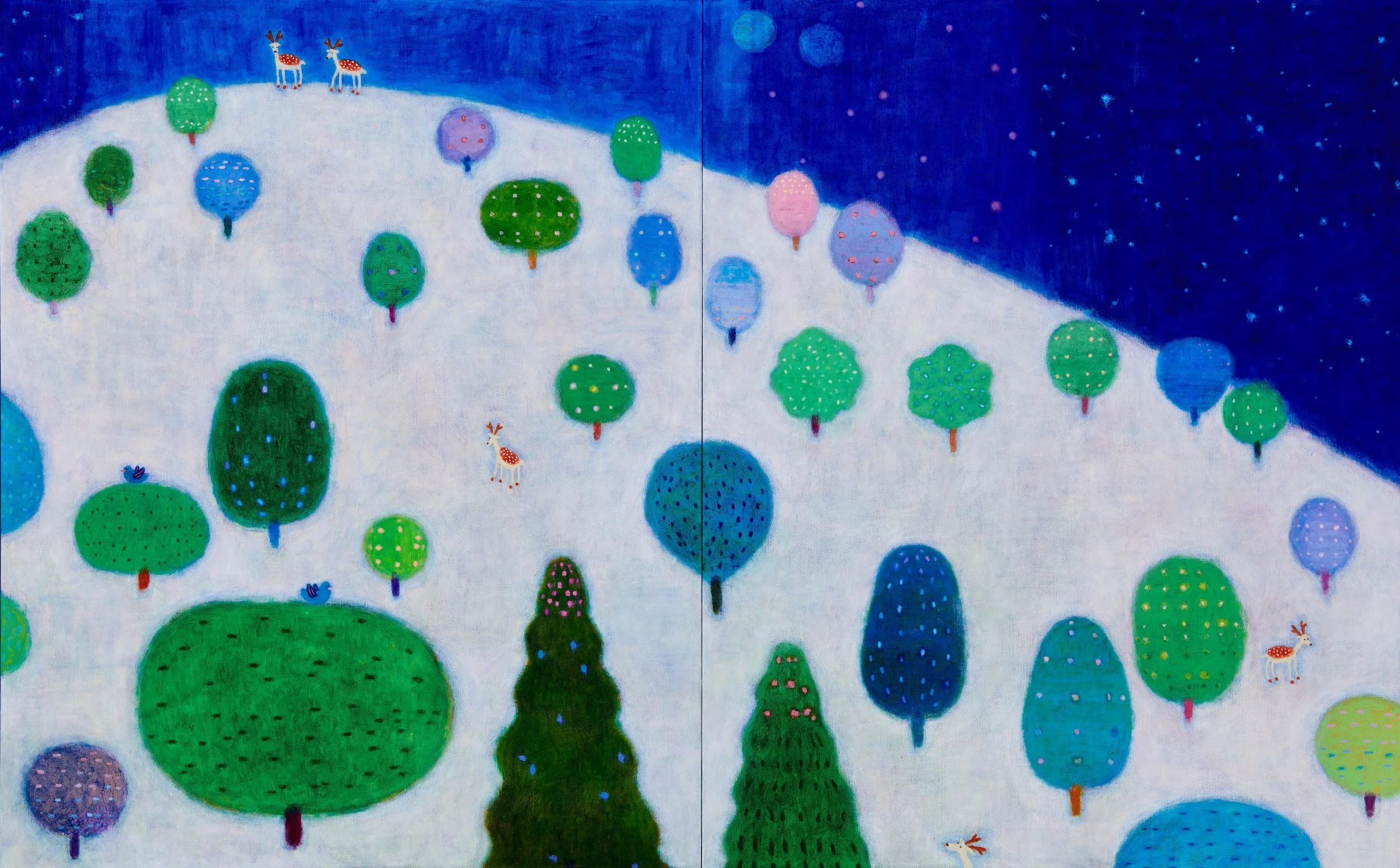 "Snow Trip", 2025, Acrylic on linen, 91x145cm