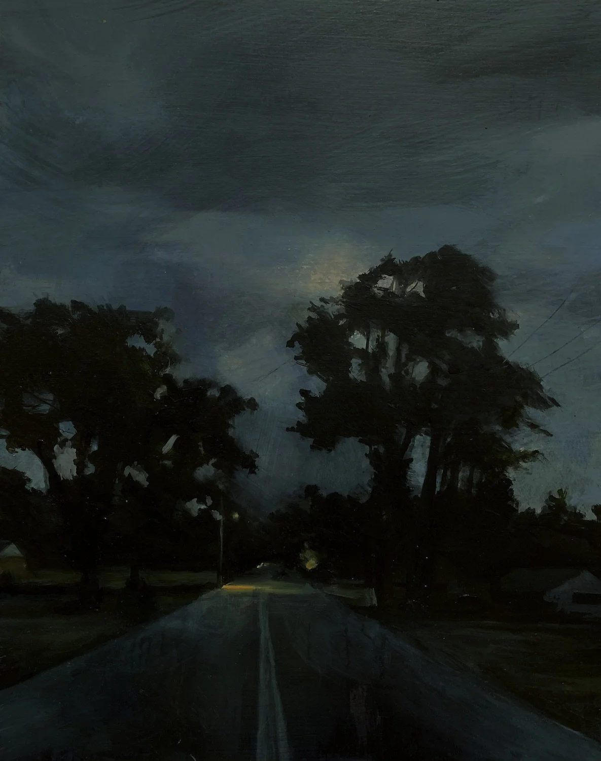 Two Trees, oil on panel, 14"x12"