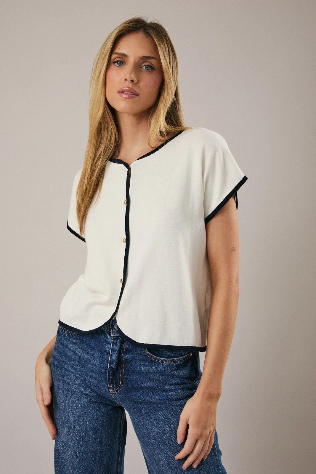 Blusa Marfil Elegante