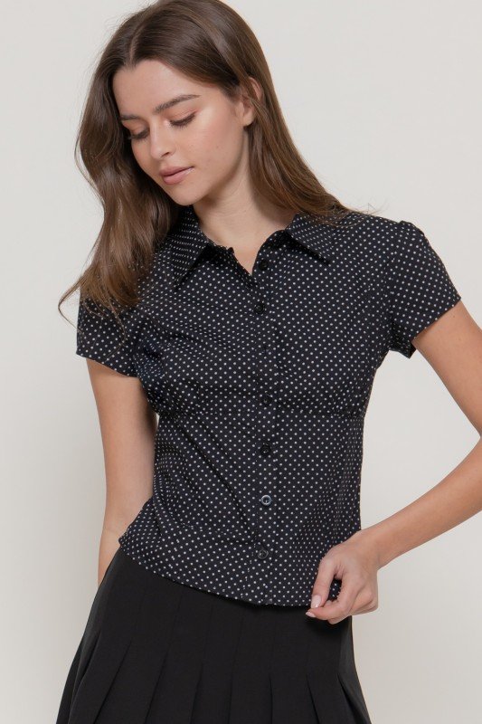 Blusa Lunares Manga Corta