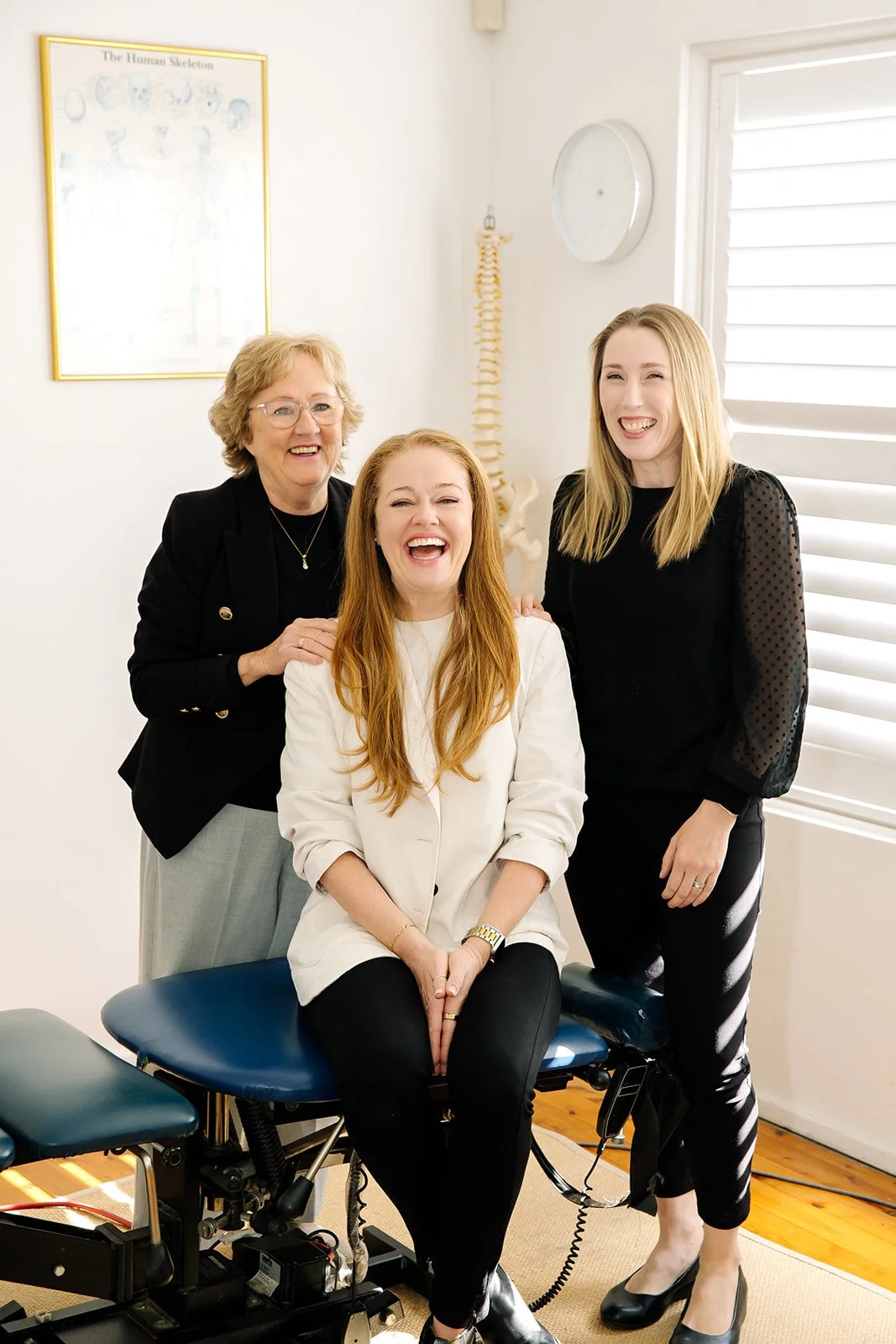 The Belrose Chiropractic team — Dr Naomi Conlon, Dr Amanda Parke and Dr Helen Stewart at their Belrose clinic